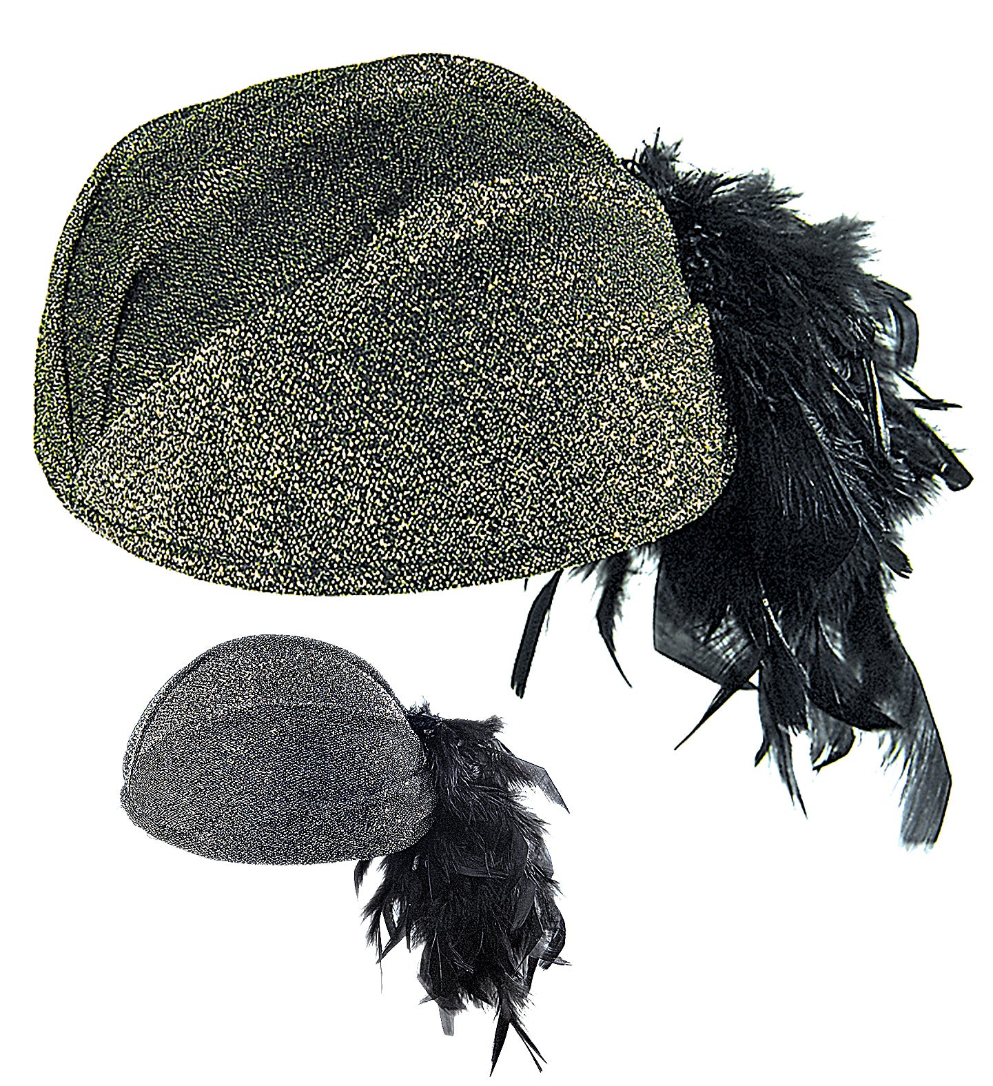 Lurex Trimmed Lilly 1920's Hat With Feathers