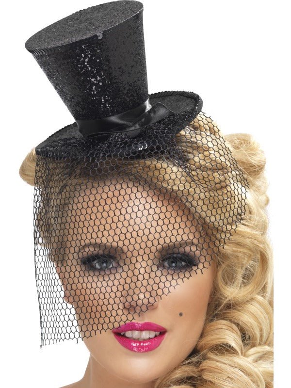 Mini Top Hat Black Burlesque Hats