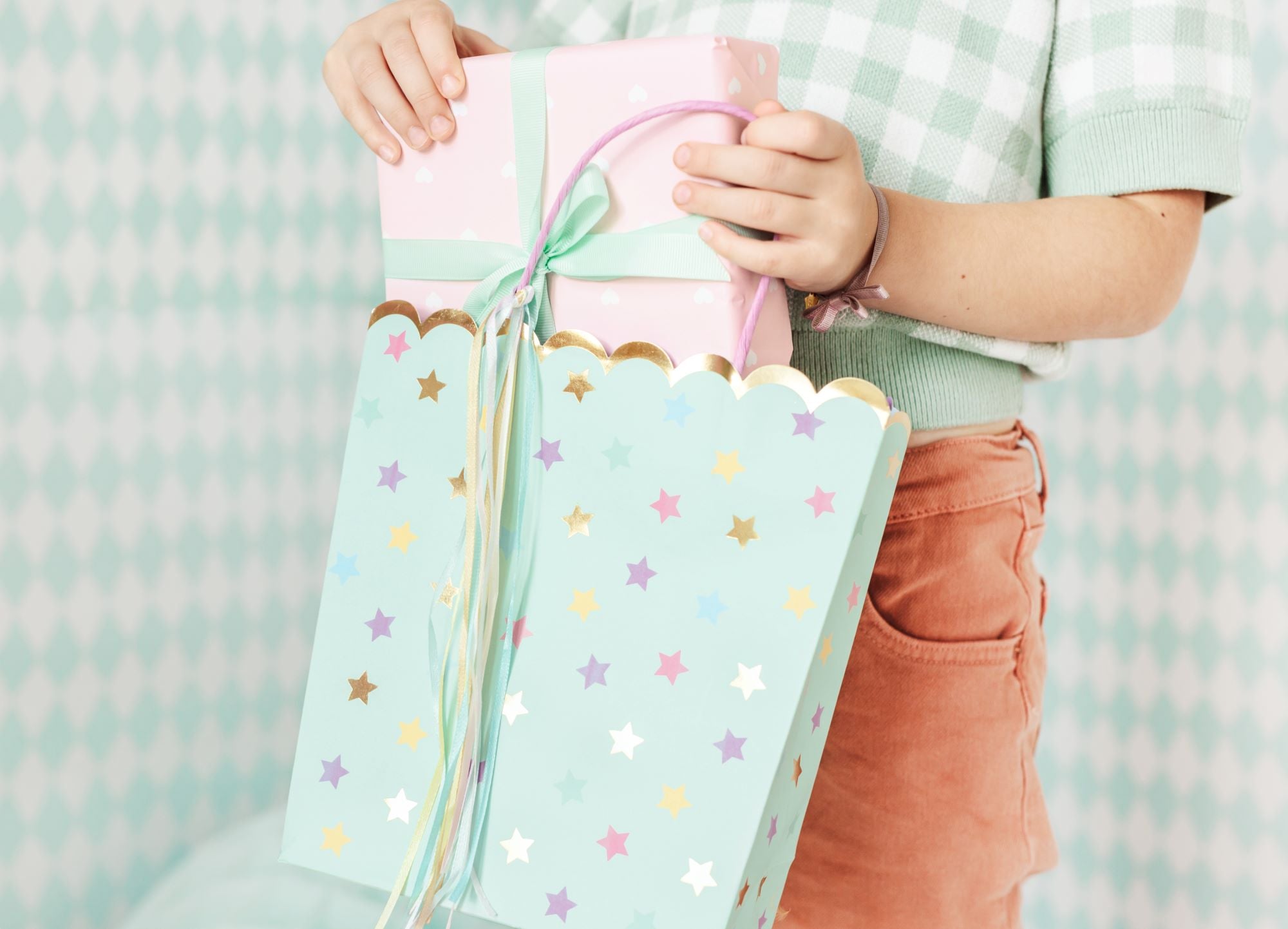 Mint Gift Bag Stars