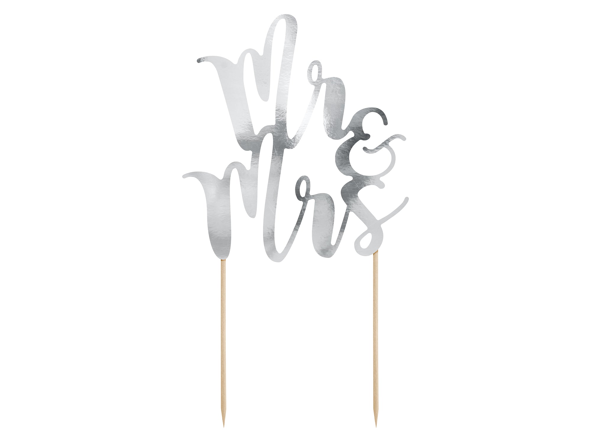 Mr & Mrs Cake Topper Silver