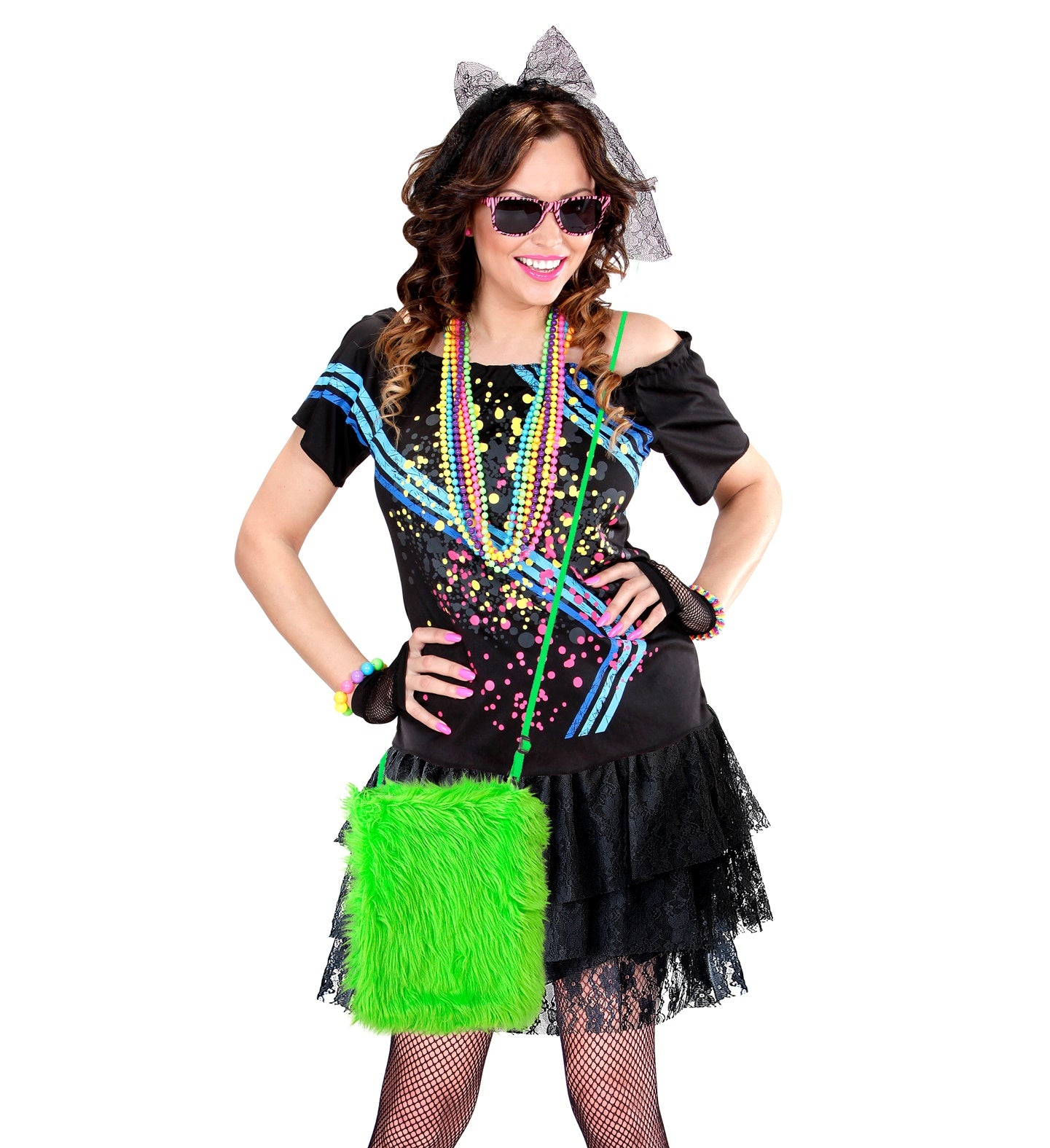 Neon Green Plush Handbag for 80's costume