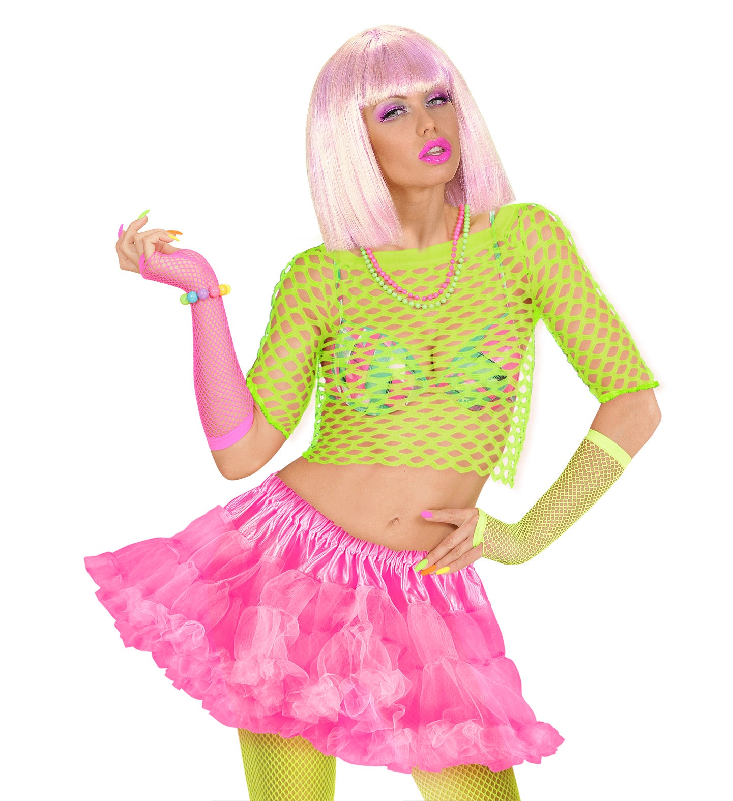 80's Neon Pink Ruffle Tutu
