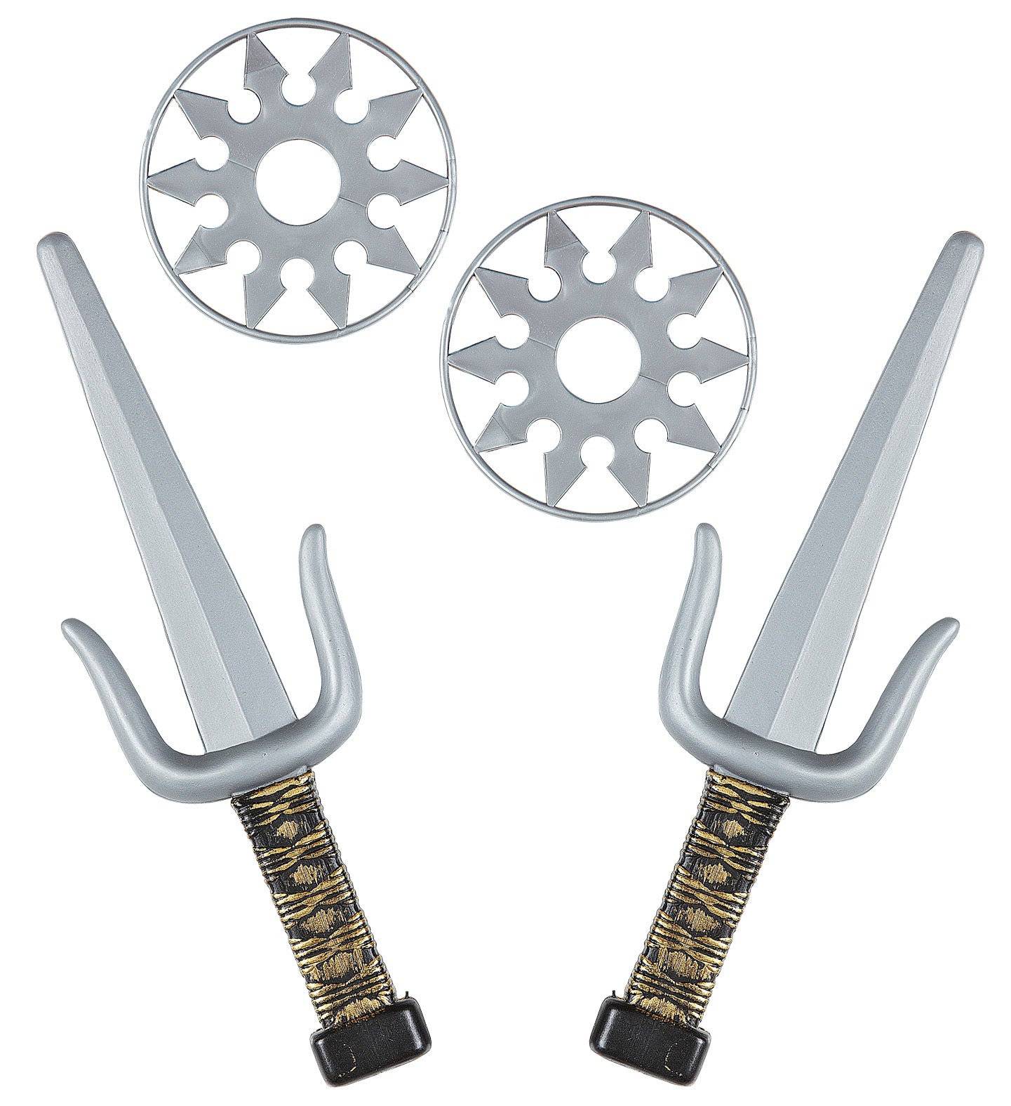Ninja Sai and Shuriken Toy Weapon Set