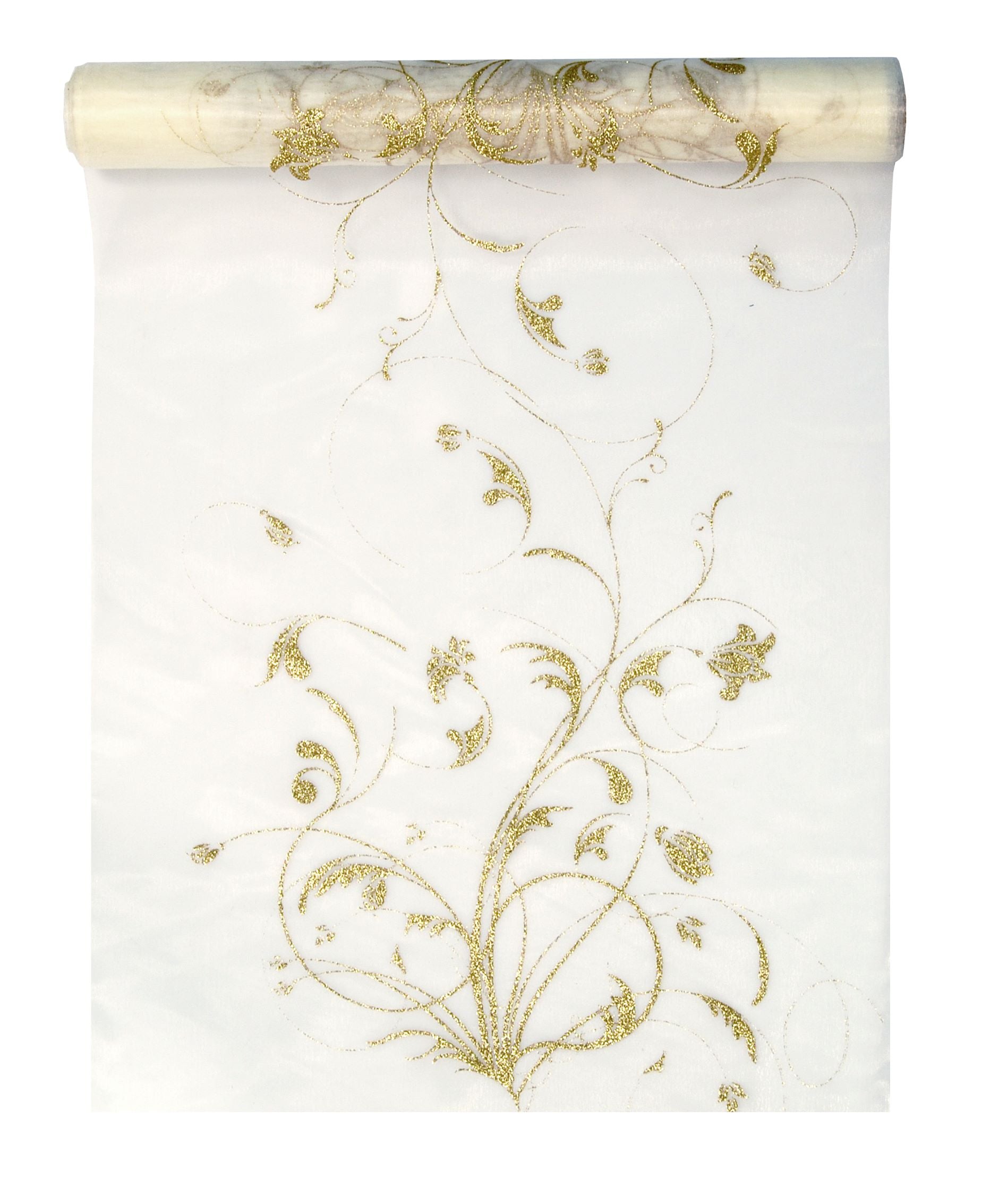 Organza Cream and Gold Table Runner