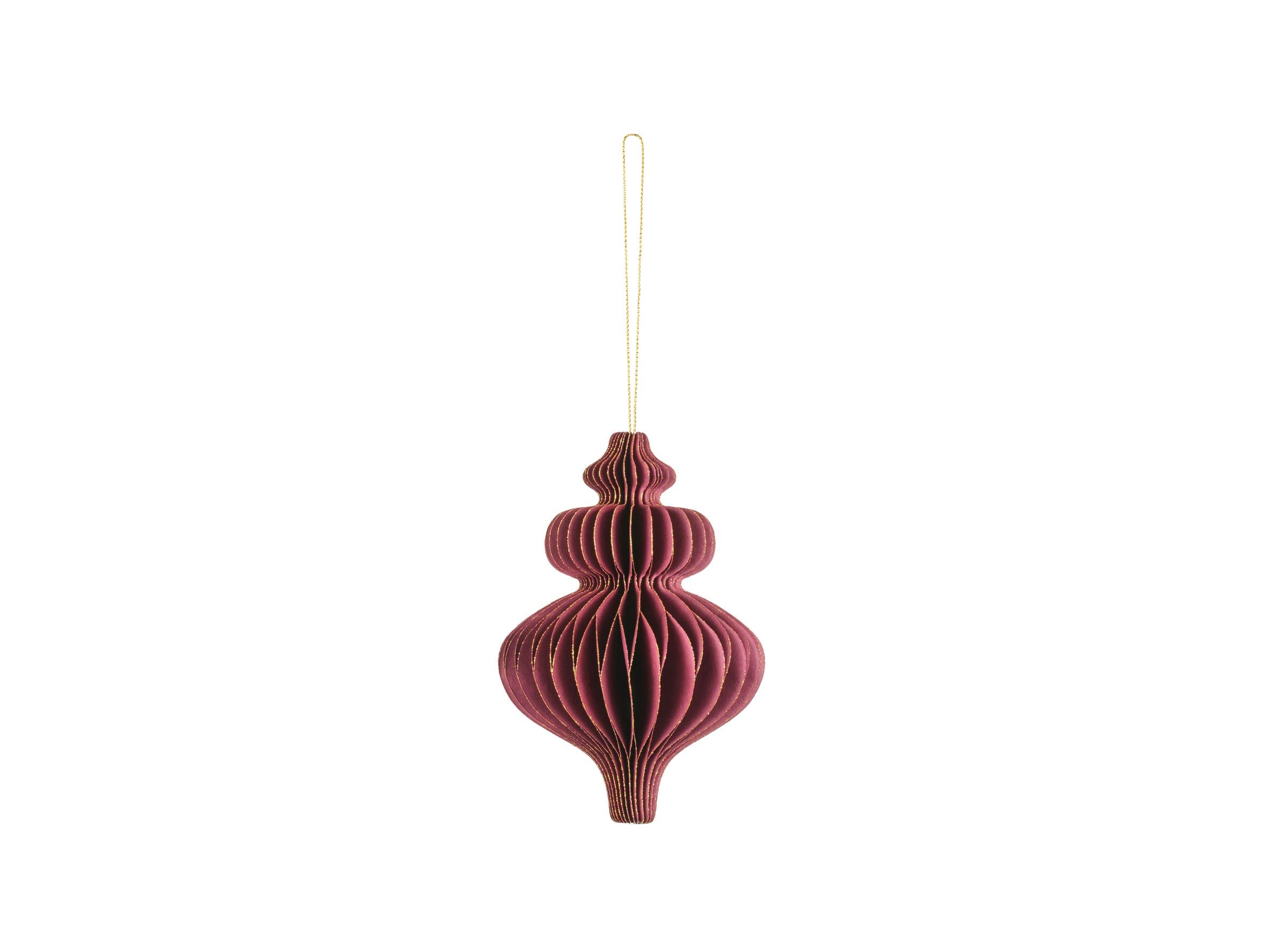 Paper Honeycomb Ornament Icicle Burgundy 10x15 cm