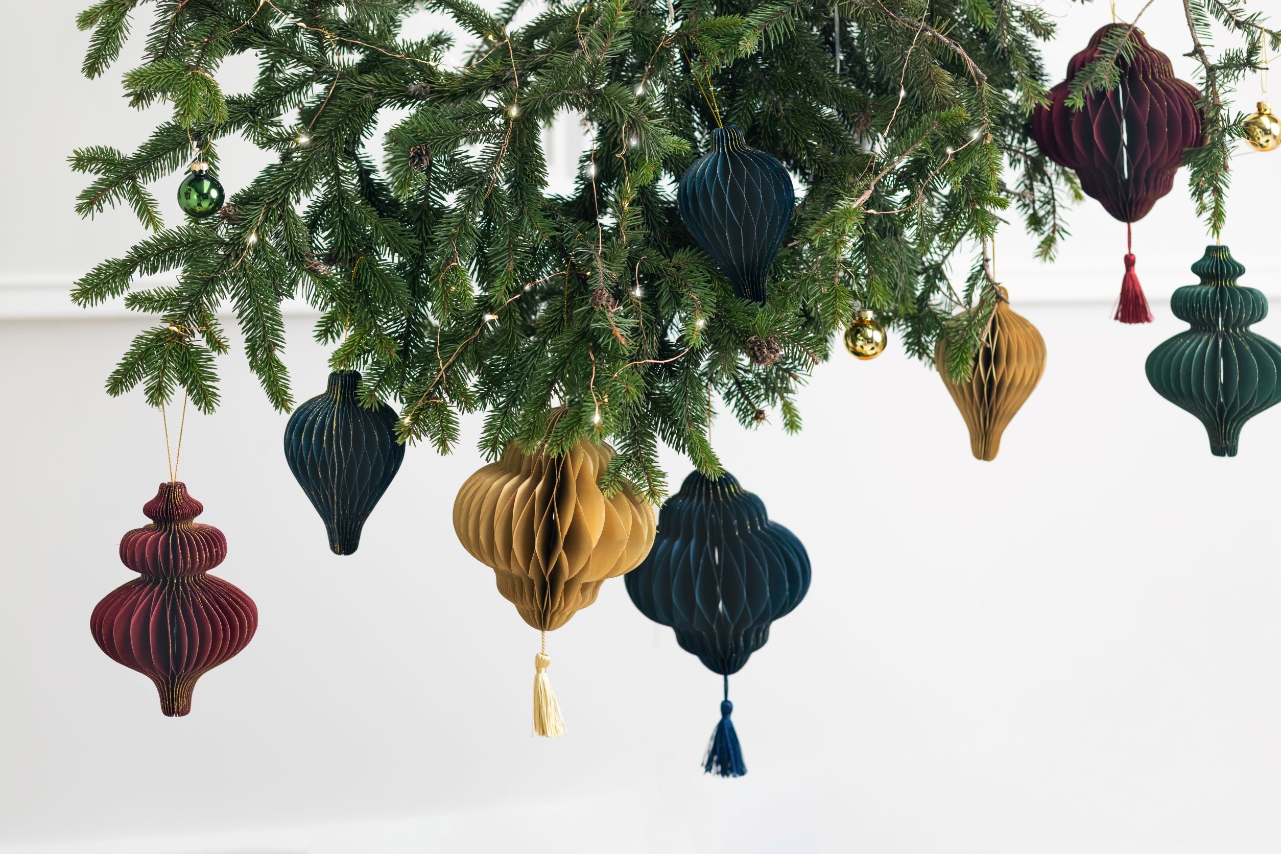 Paper Honeycomb Ornament Lantern christmas decoration Navy Blue