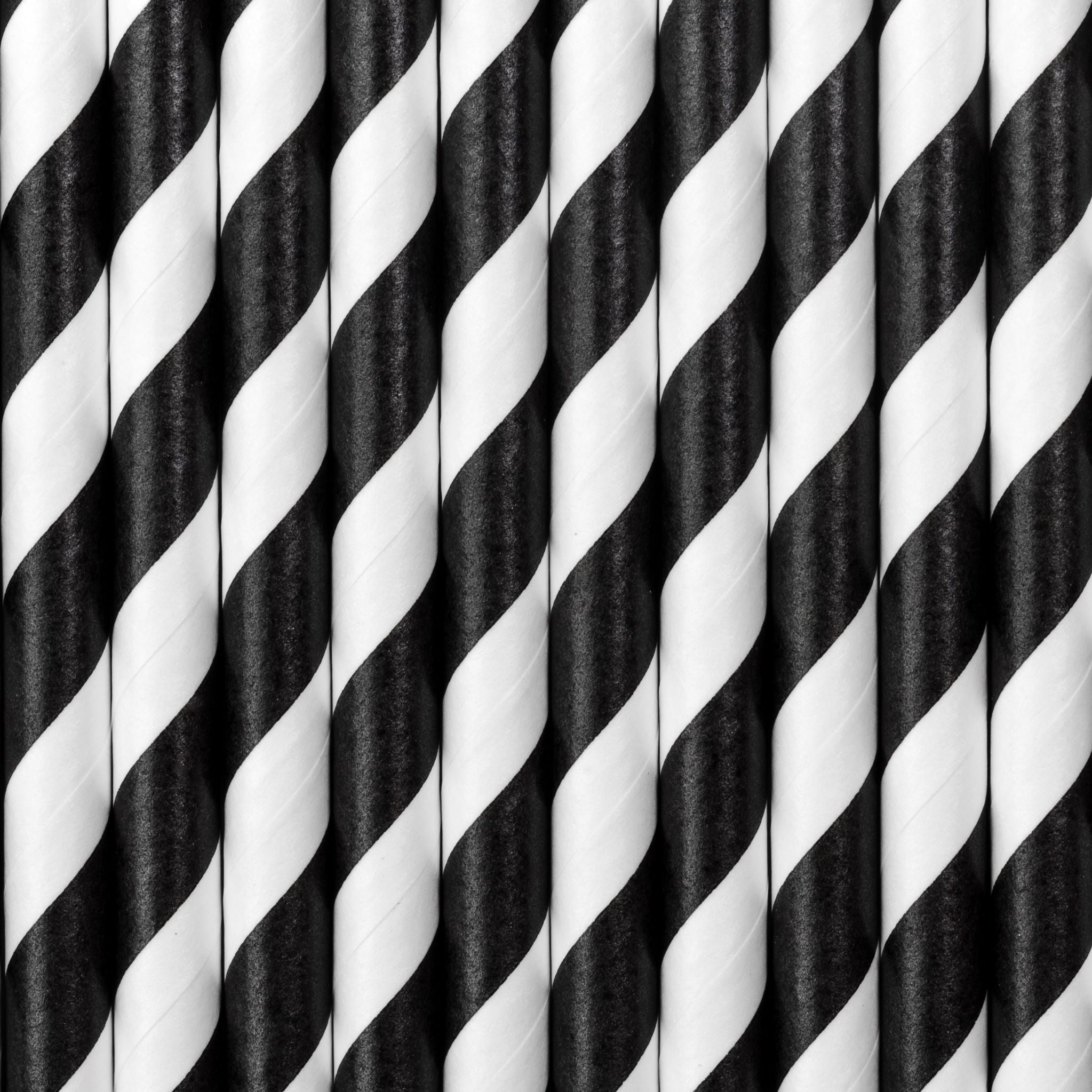 Paper Straws Black and White Pack of 250