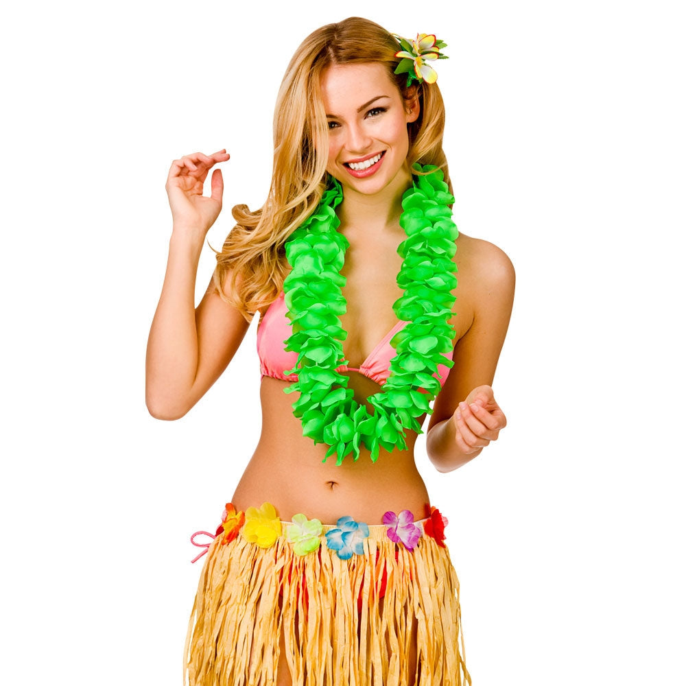 Hawaiian Petal Lei Green Leis