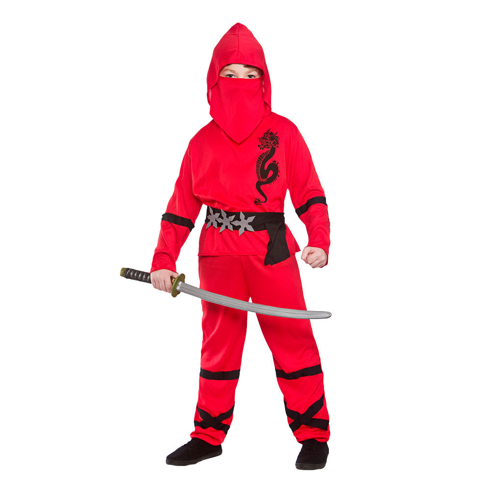 Kids Power Ninja Red fancy dress Costume