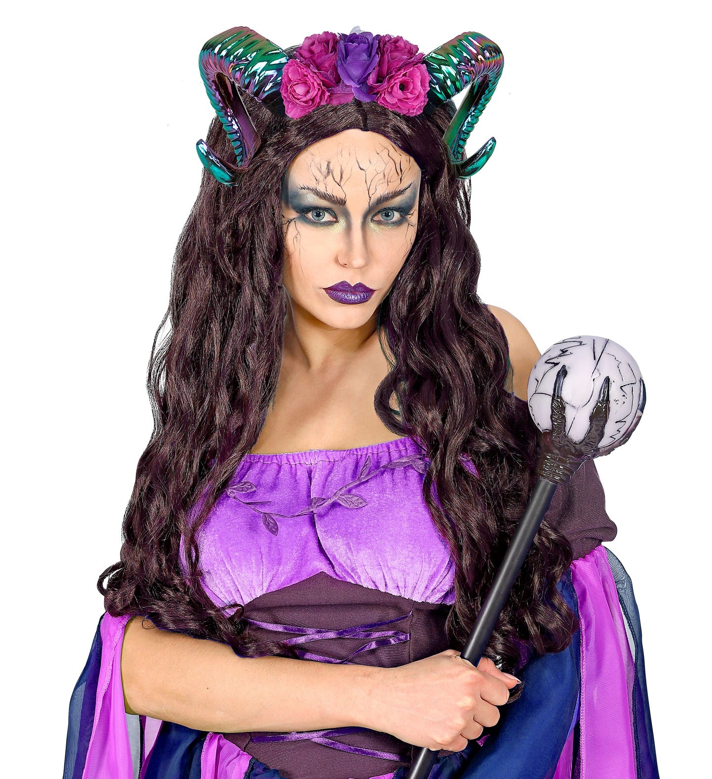 Ram Horns with Flowers costume accessory