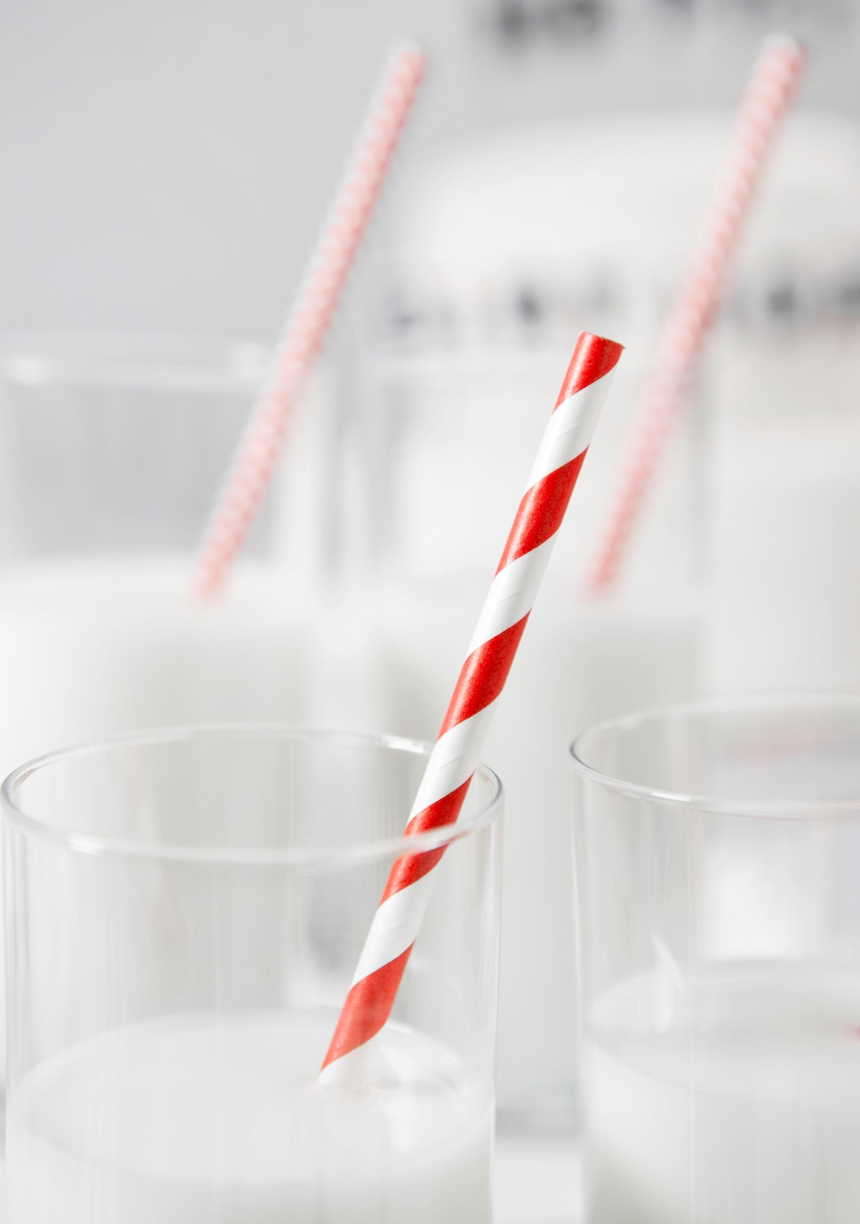 Red Candy Cane Paper Straws tableware
