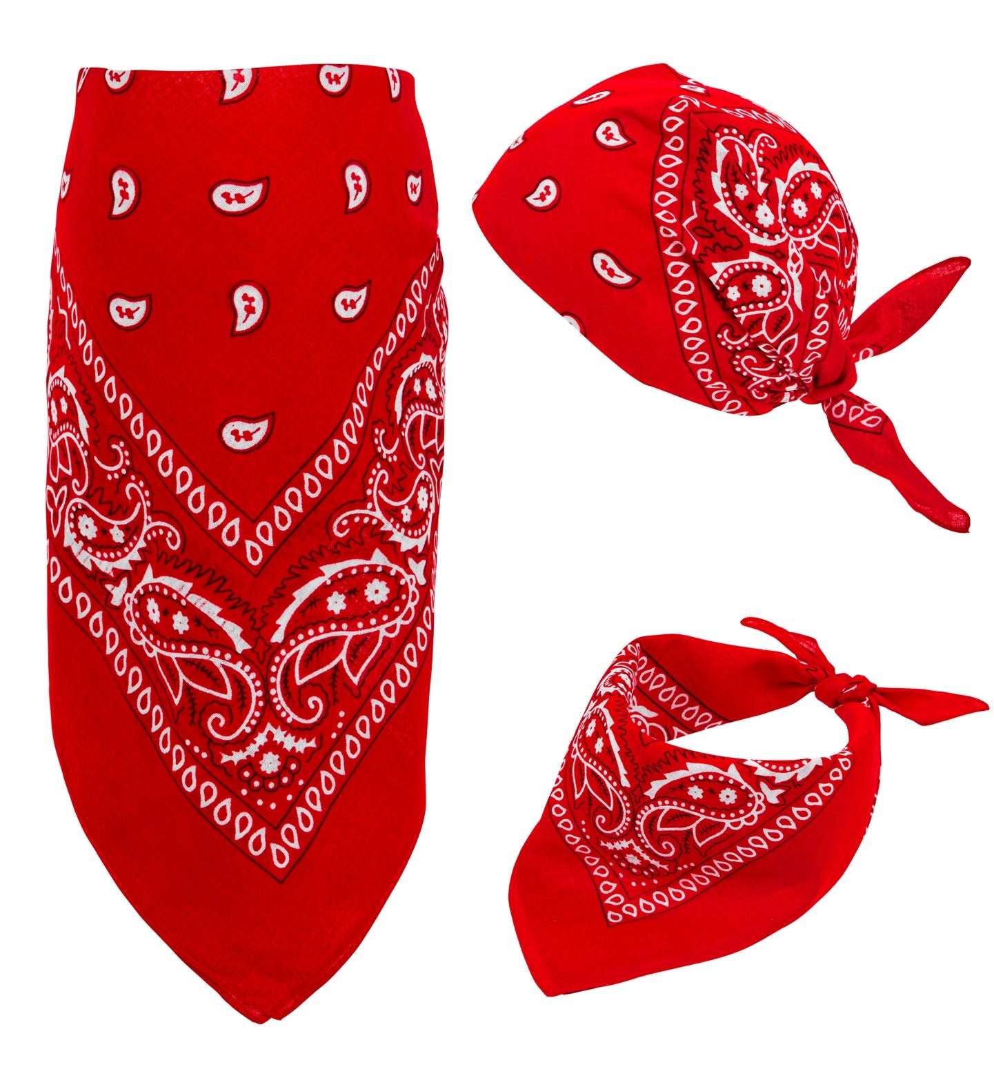 Red Cowboy Bandana Biker Neck Scarf