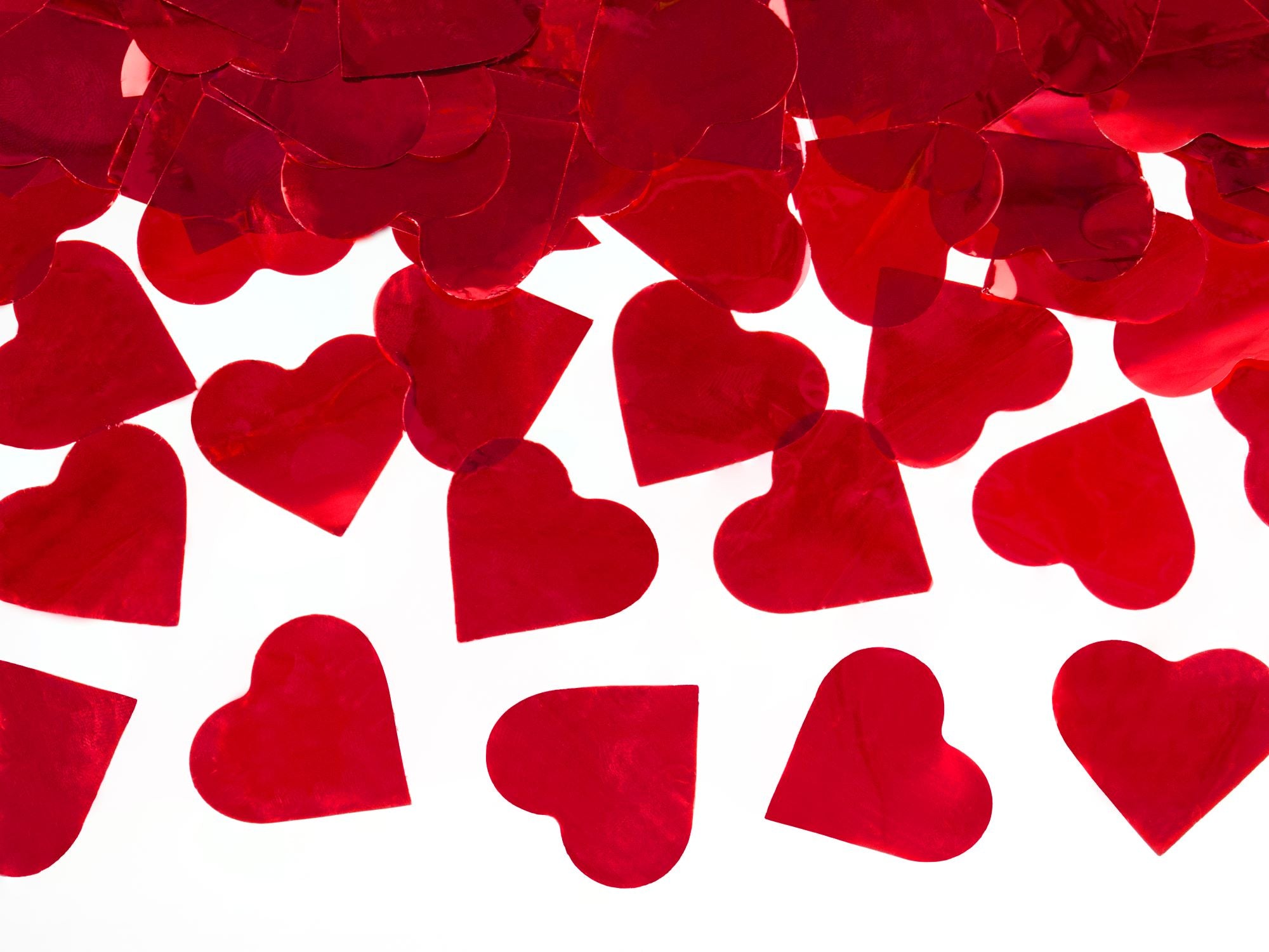 Red Metallic Hearts Confetti Cannon 40cm