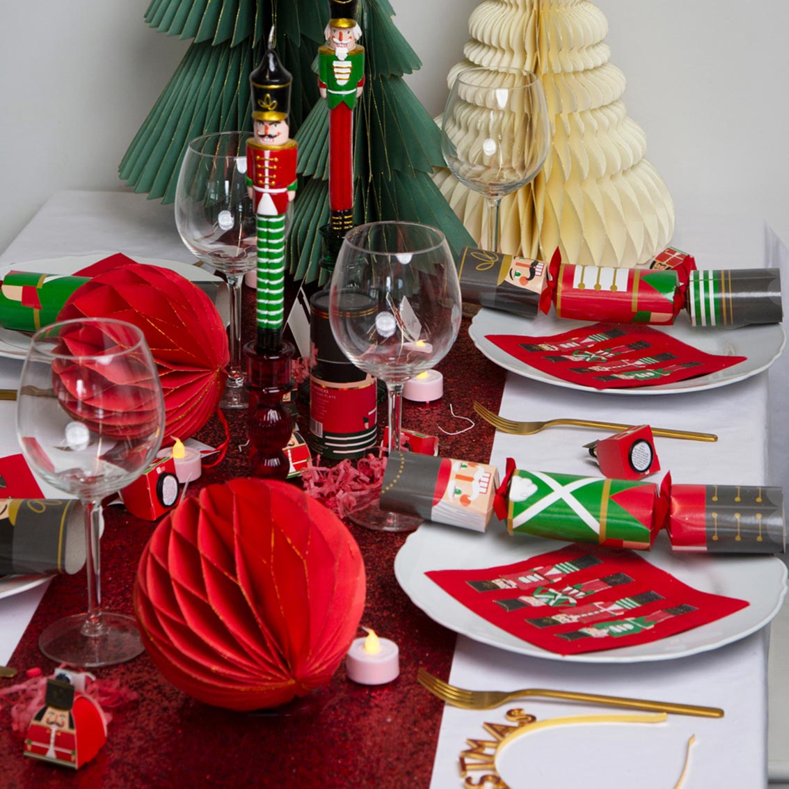 Red Glitter Honeycomb Decoration 15cm