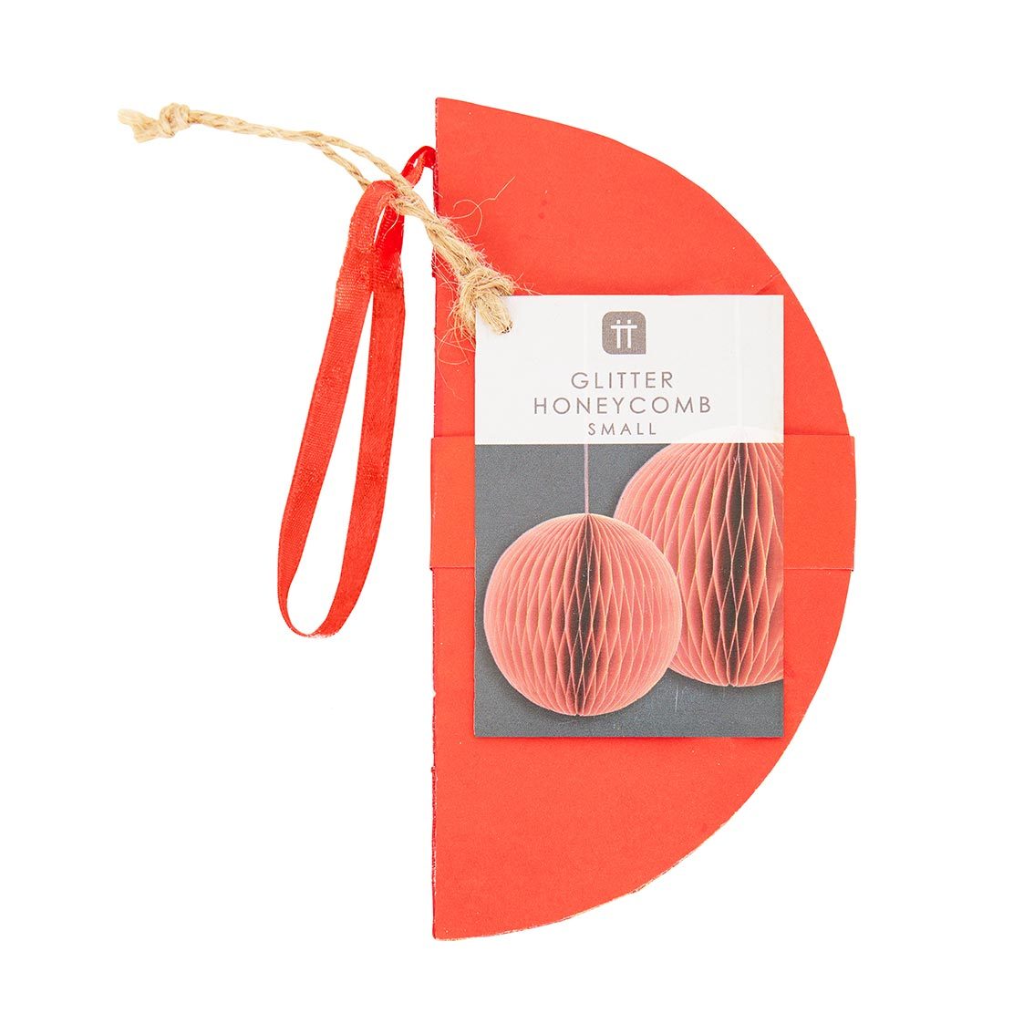 Red Glitter Honeycomb Decoration 15cm