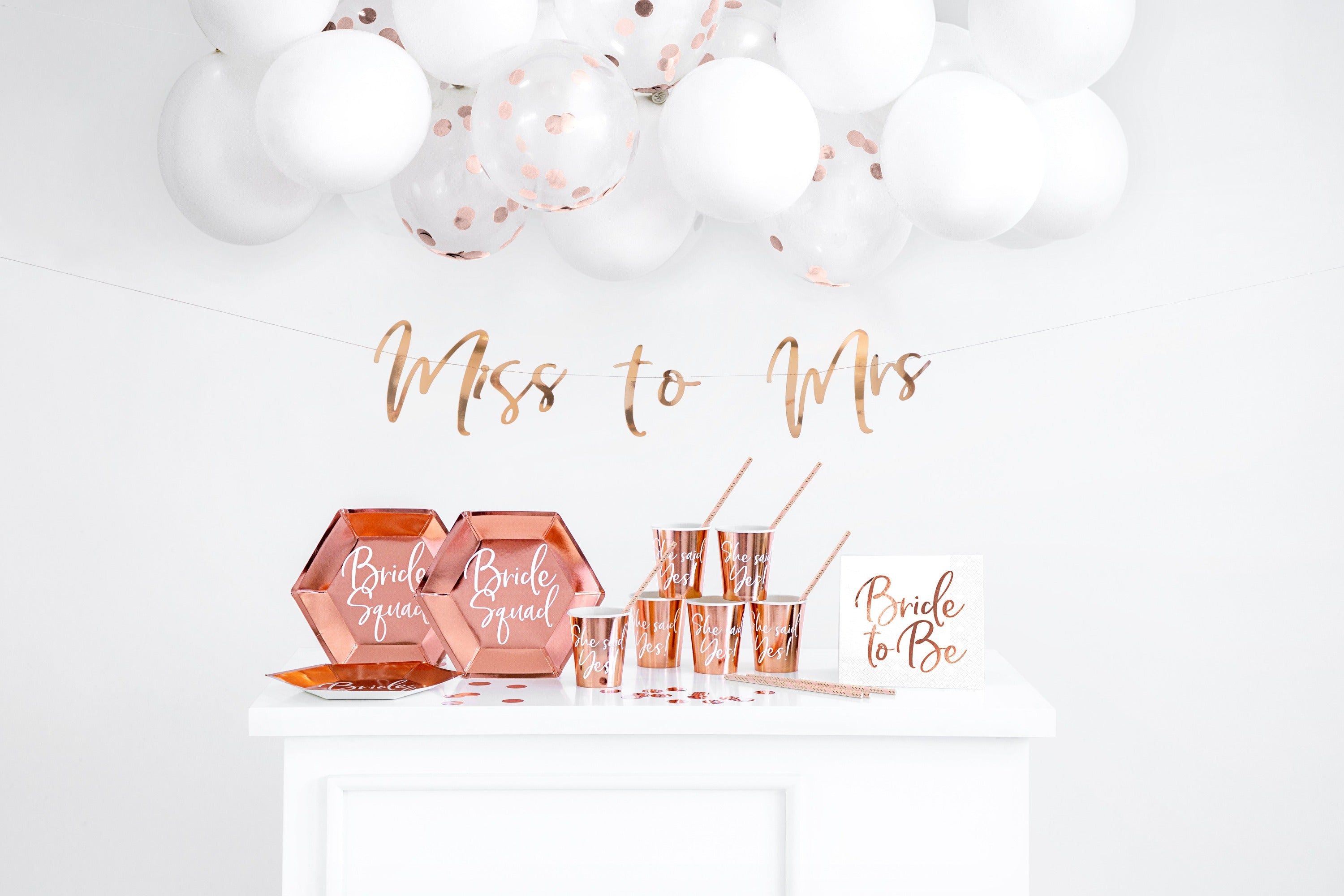 Rose Gold Hen Party Decoration Set