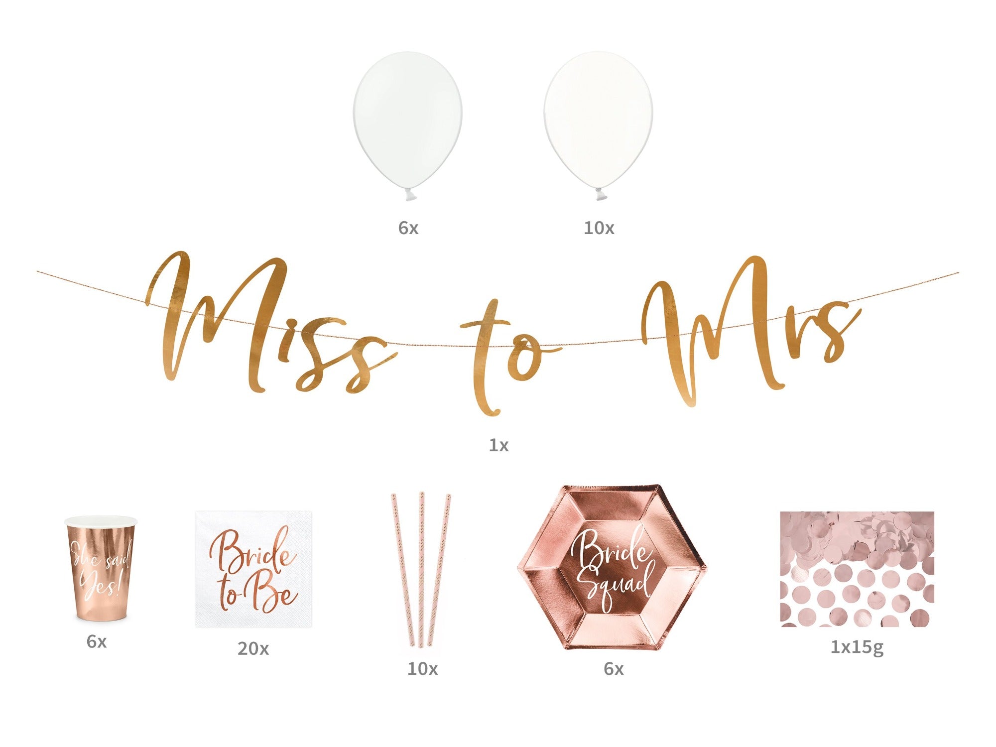 Rose Gold Hen Party Decoration Kit