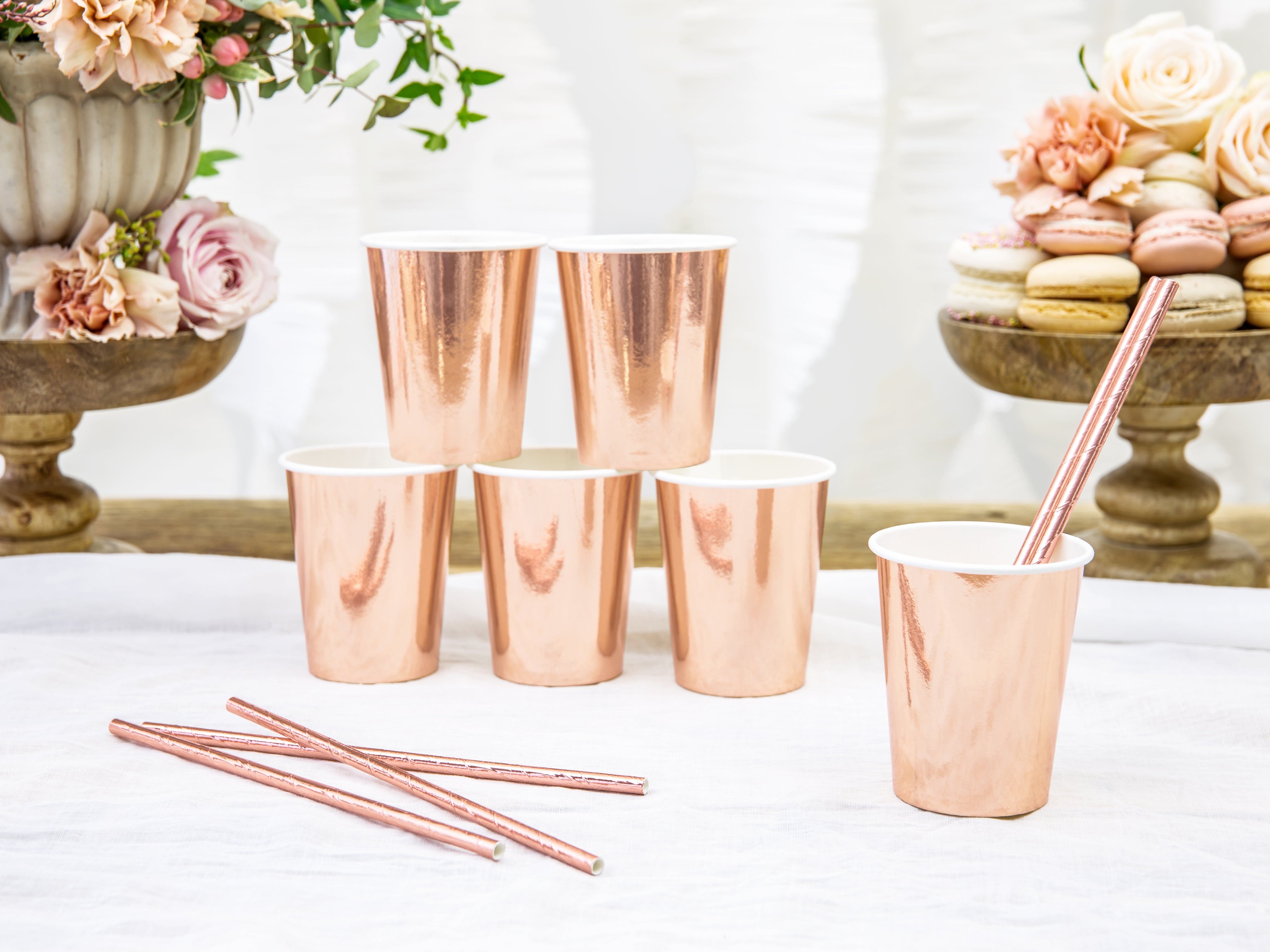 Rose Gold Metallic Paper Cups