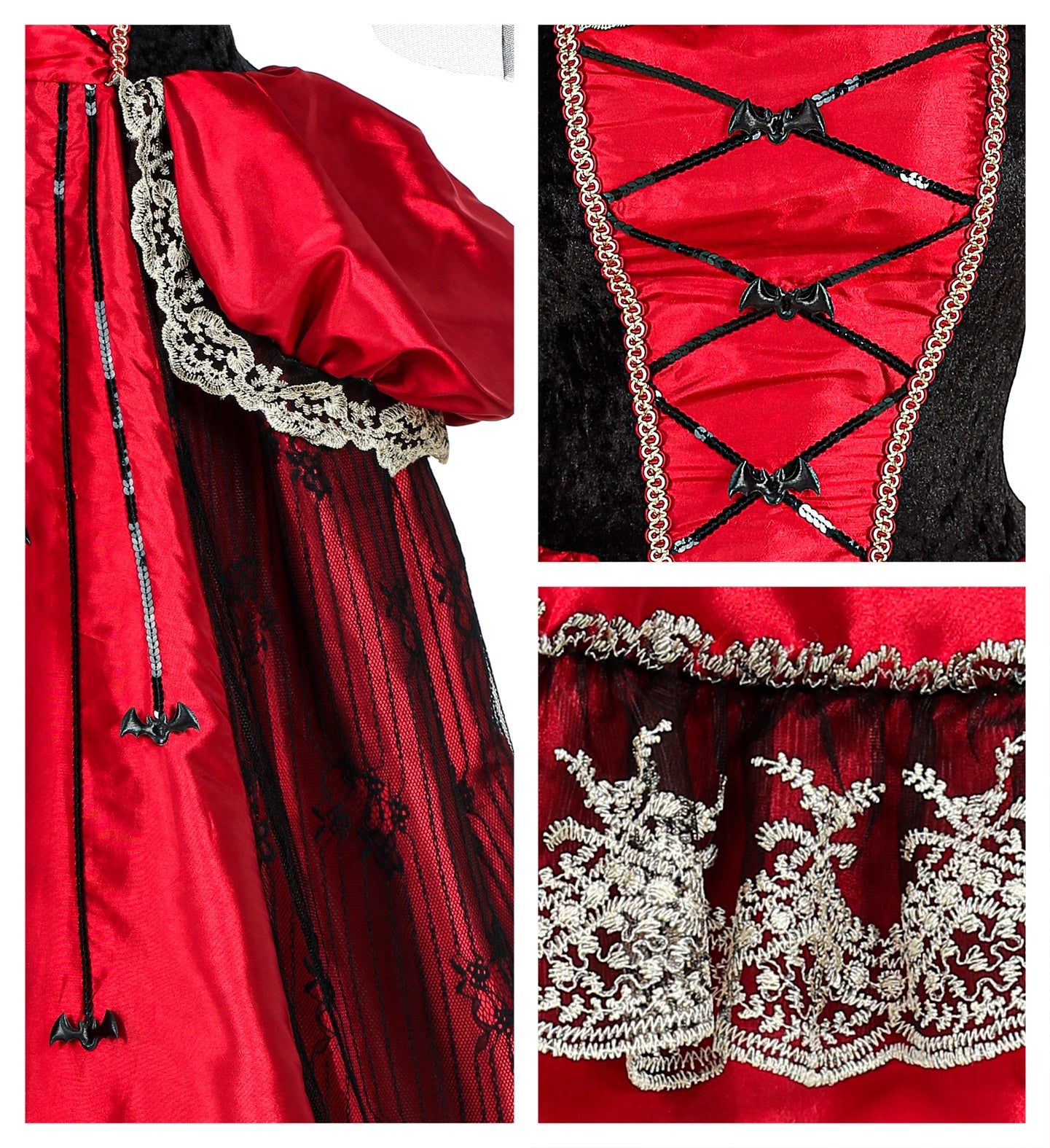 Royal Princess Vampire Costume Ladies closeup