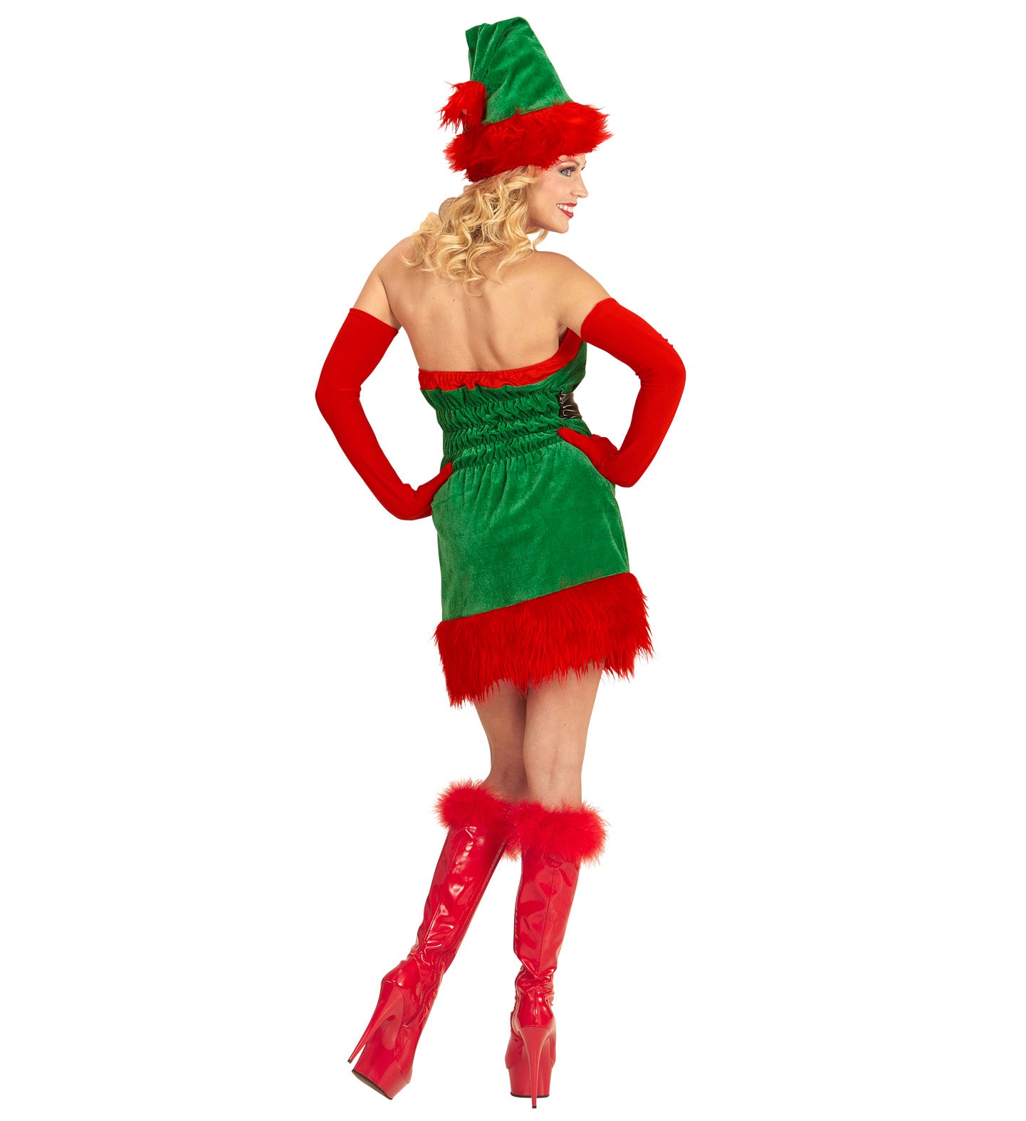 Santa's Little Helper Elf Costume Ladies rear view