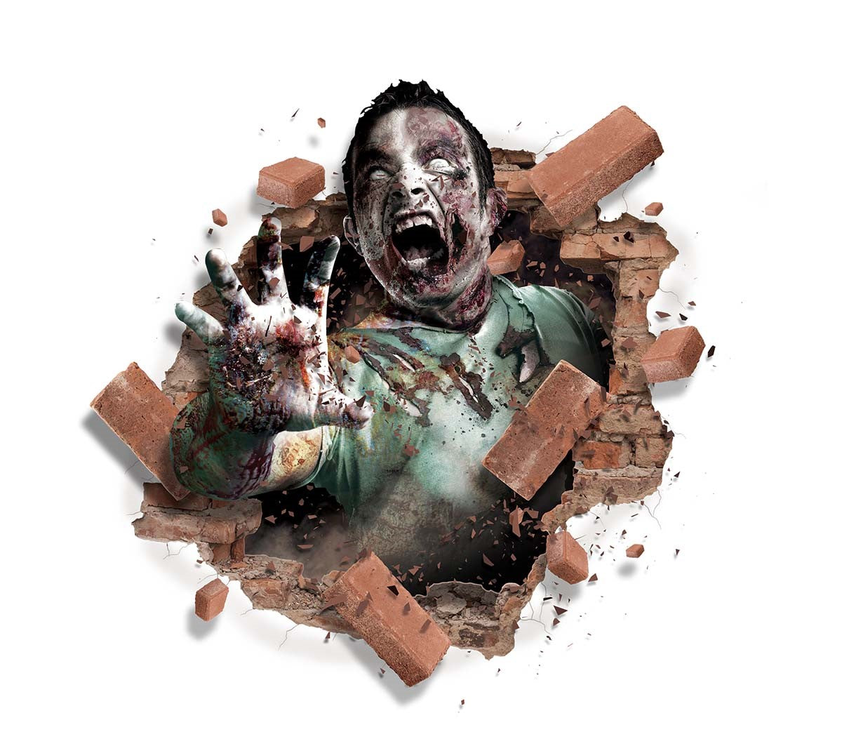 Adhesive 3D Foil Zombie Halloween Wall Decoration