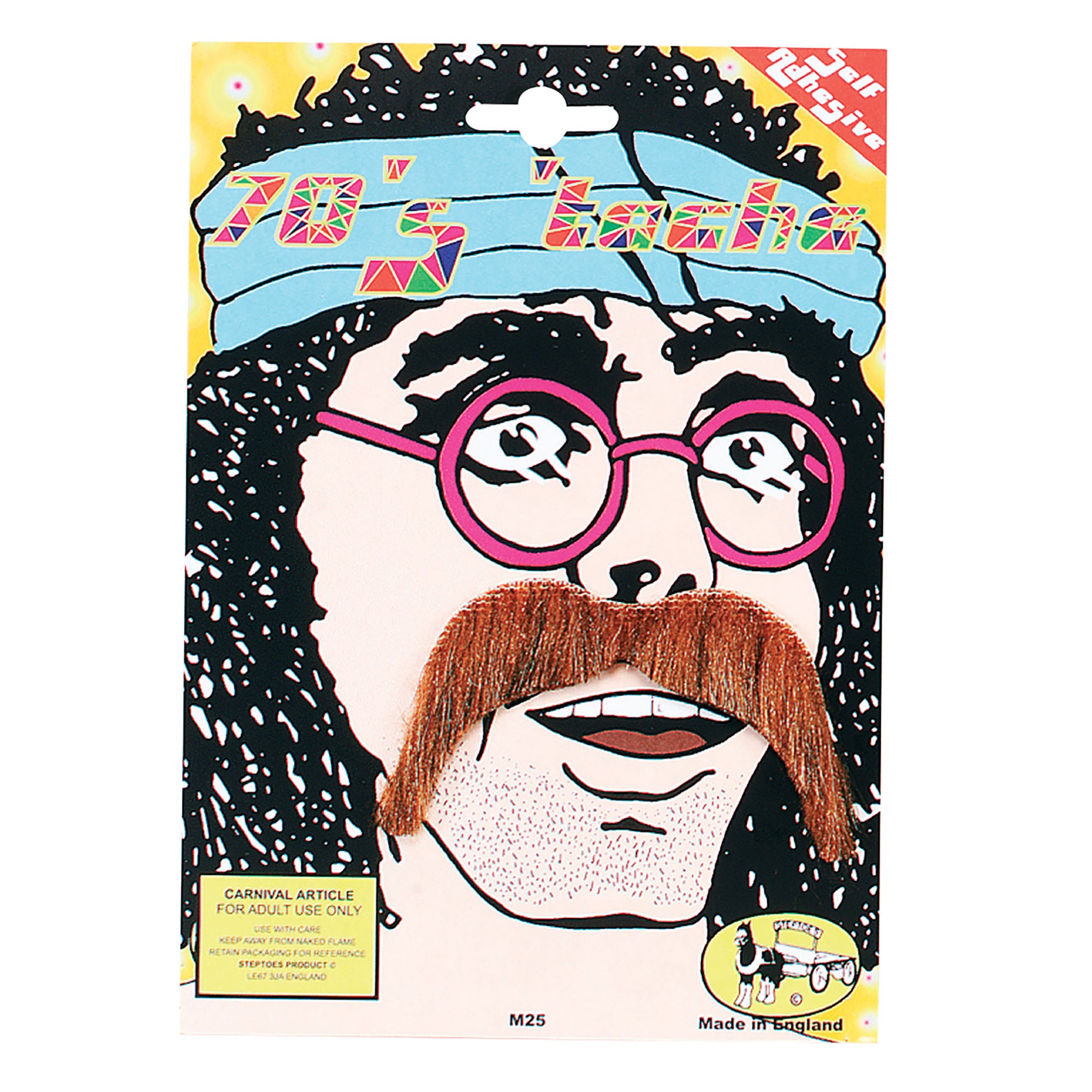 70s Fancy Dress Moustache Brown
