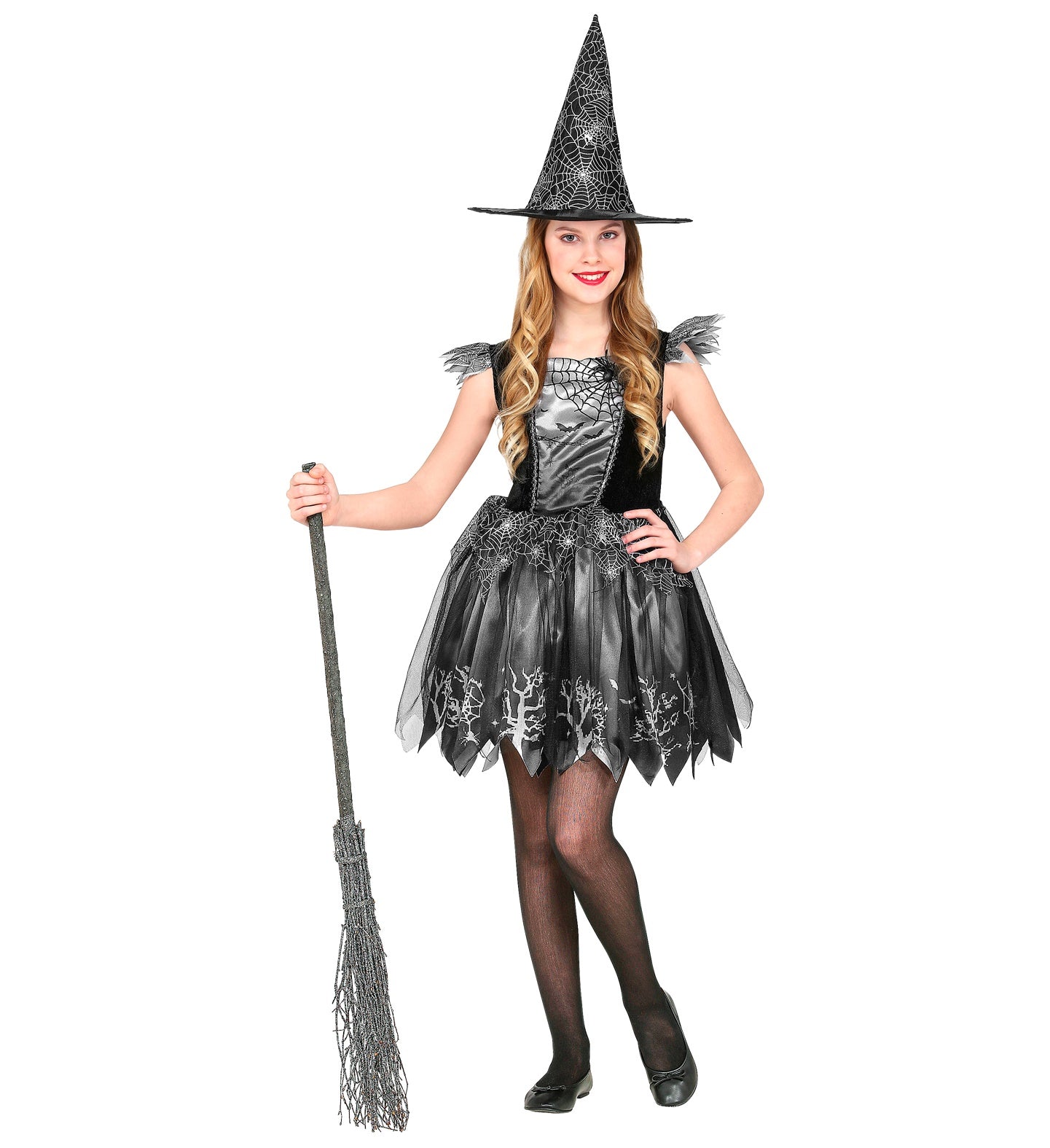 Silver Spider Witch girls Halloween Costume 