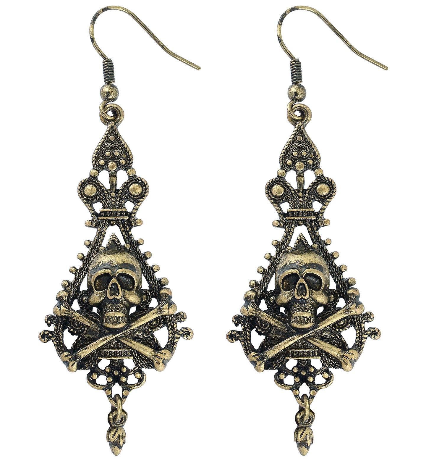 Skull and Crossed Bones Pirate Earrings