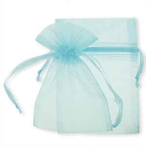 Soft Blue organza bags 7.5 X10cm