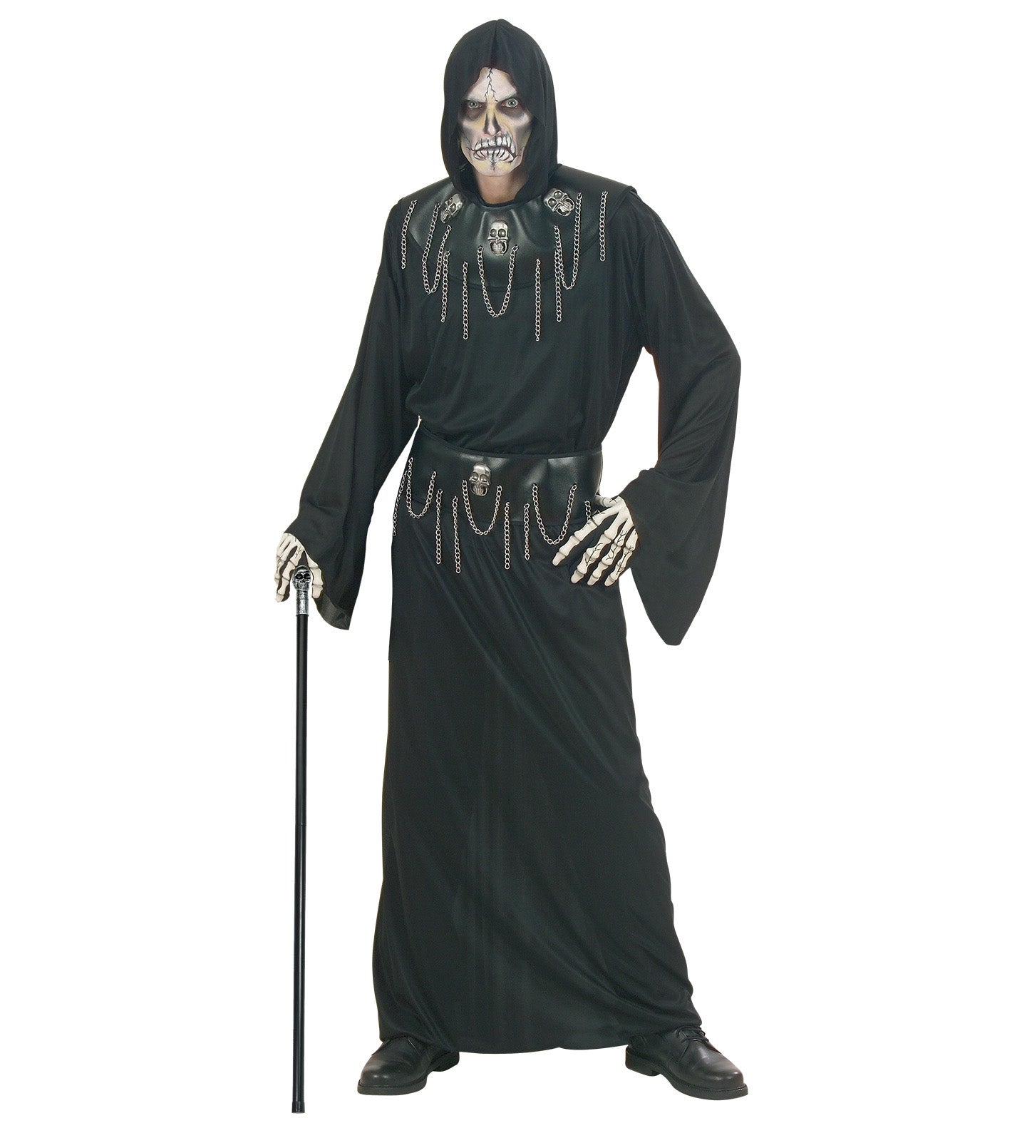Split Cane Silver Skull