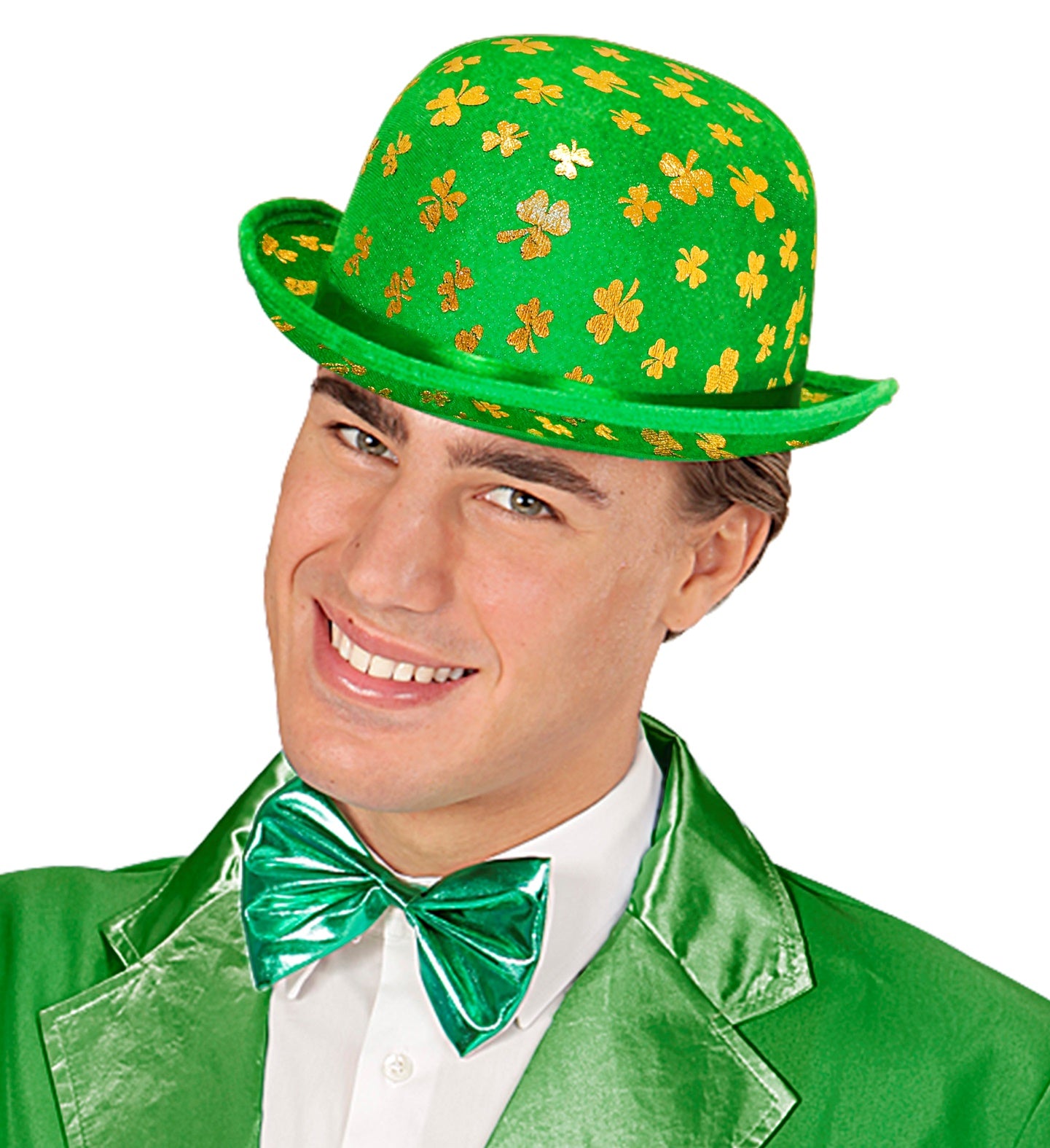 St Patrick's Day Shamrock Bowler Hat for men
