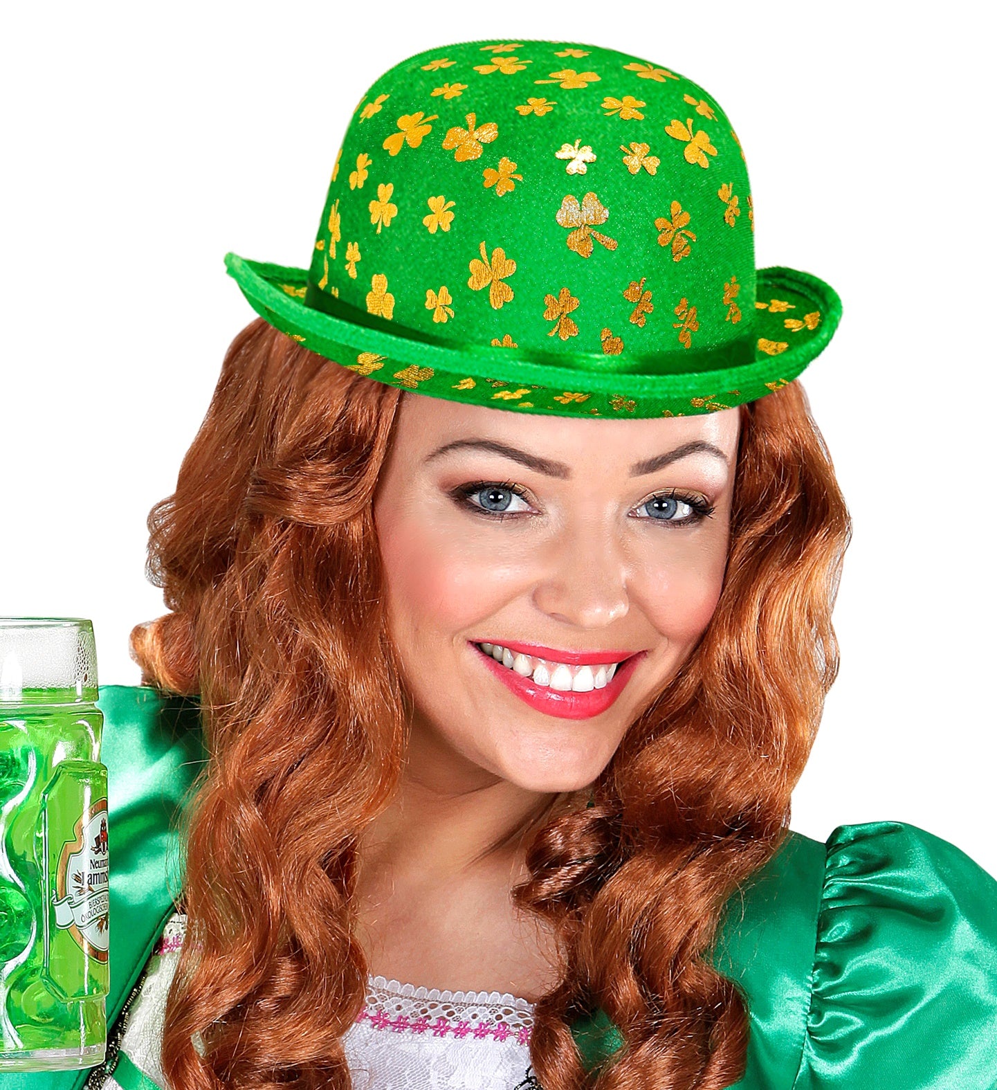 St Patrick's Day Shamrock Bowler Hat for women