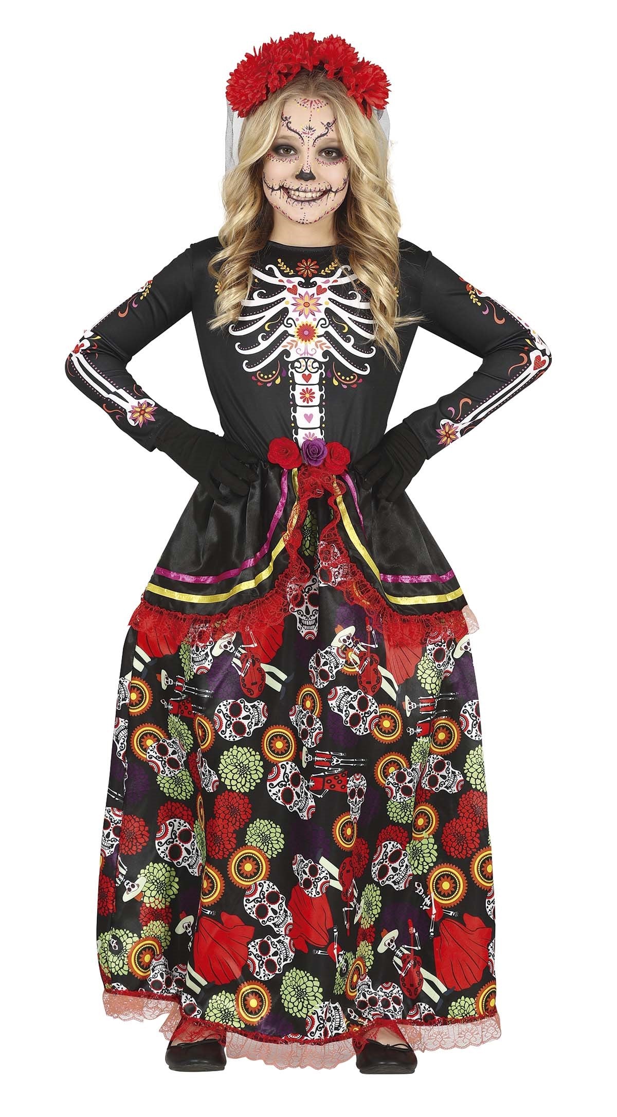 Sugar Skull Catrina Costume Girls