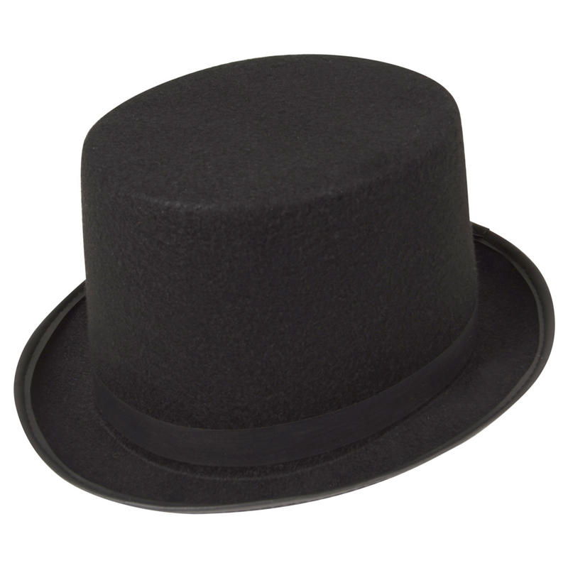 Tall Black Felt Top Hat