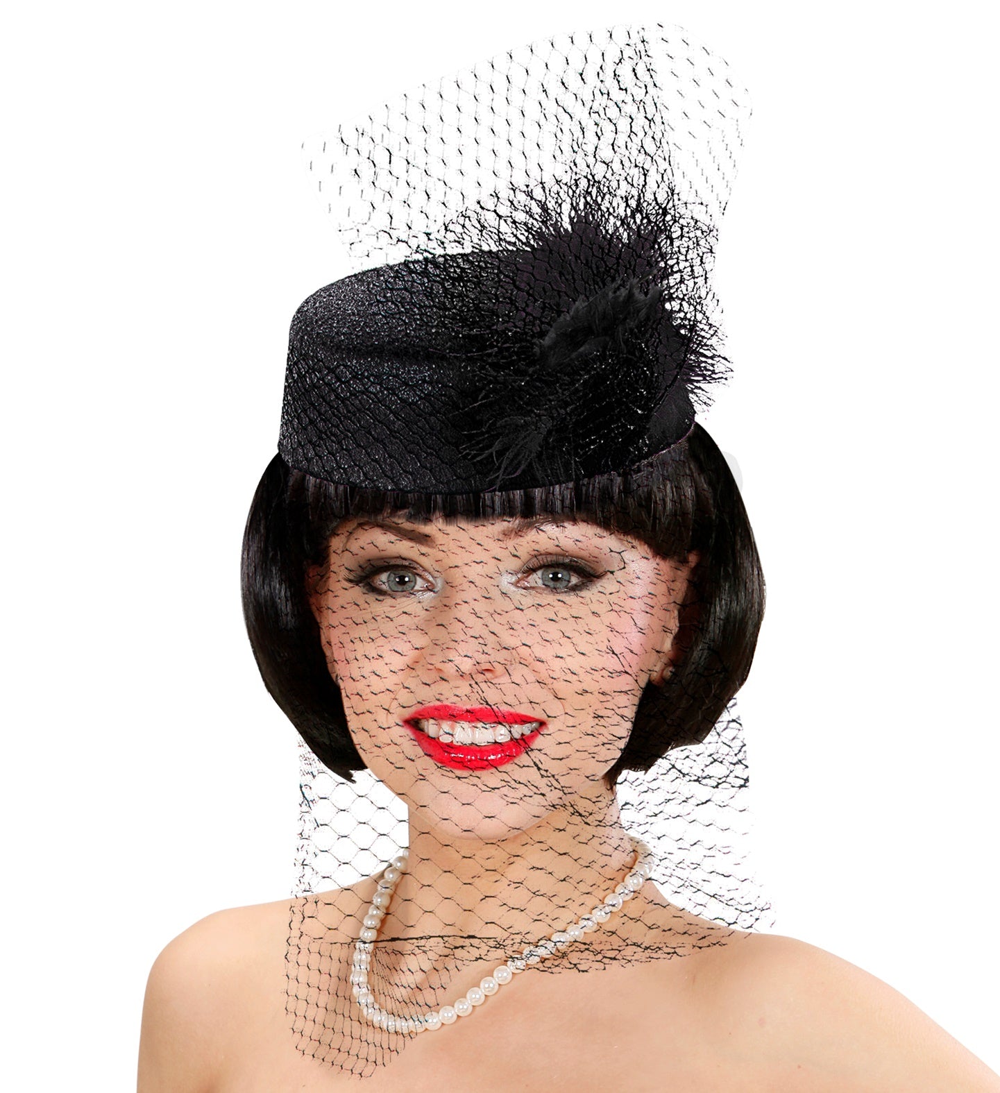 Tina Hat with Veil and Feather