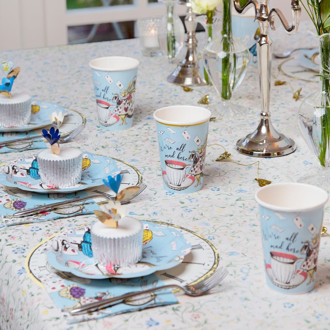 Truly Alice in wonderland Blue Cups Pack of 8