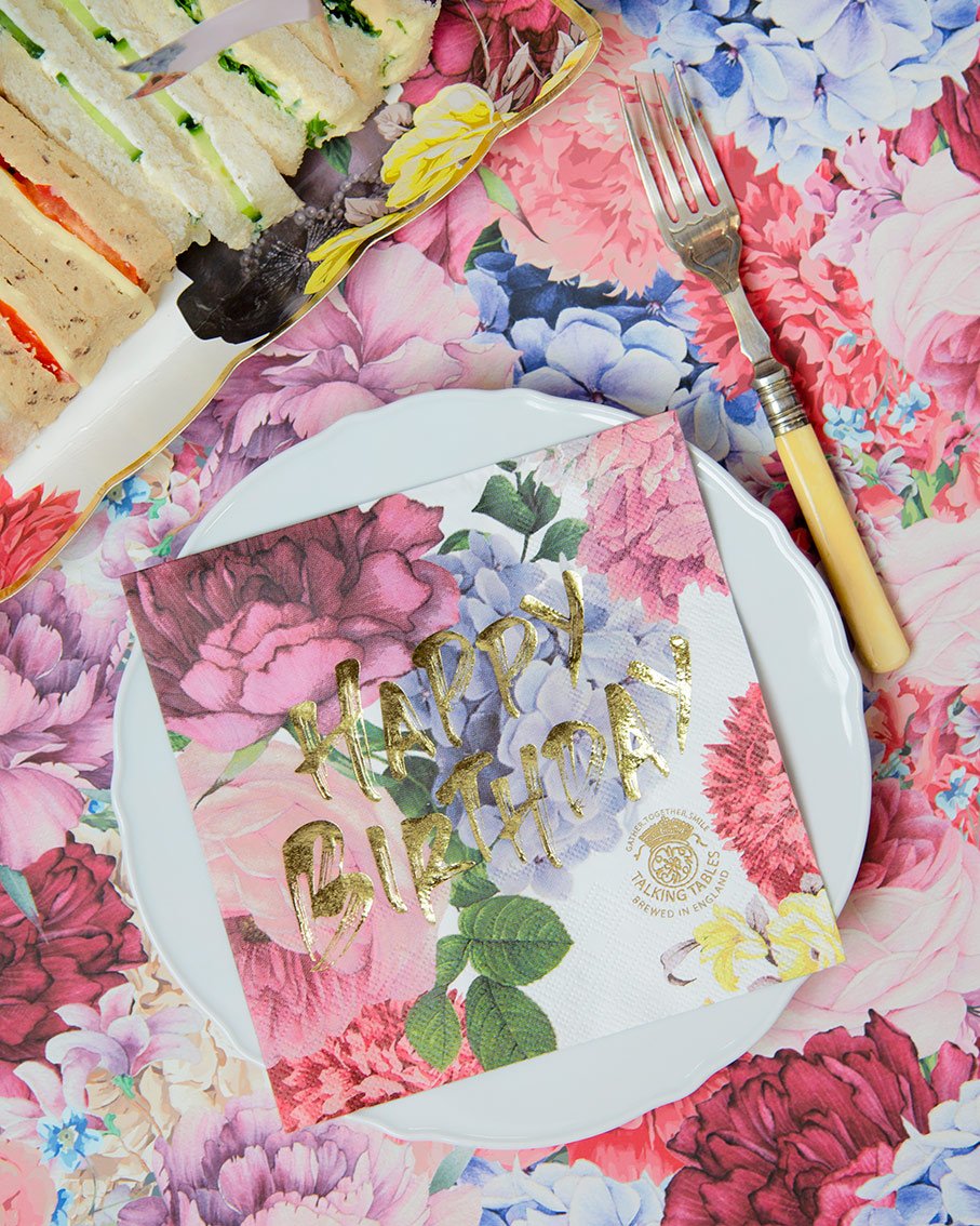 Truly Scrumptious floral Birthday Napkins