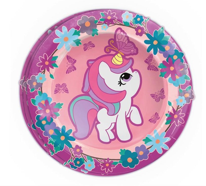 Unicorn Plates 8 Pack Party Tableware