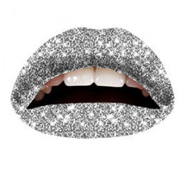 Silver Glitteratti Temporary Lip Tattoo Fancy Dress