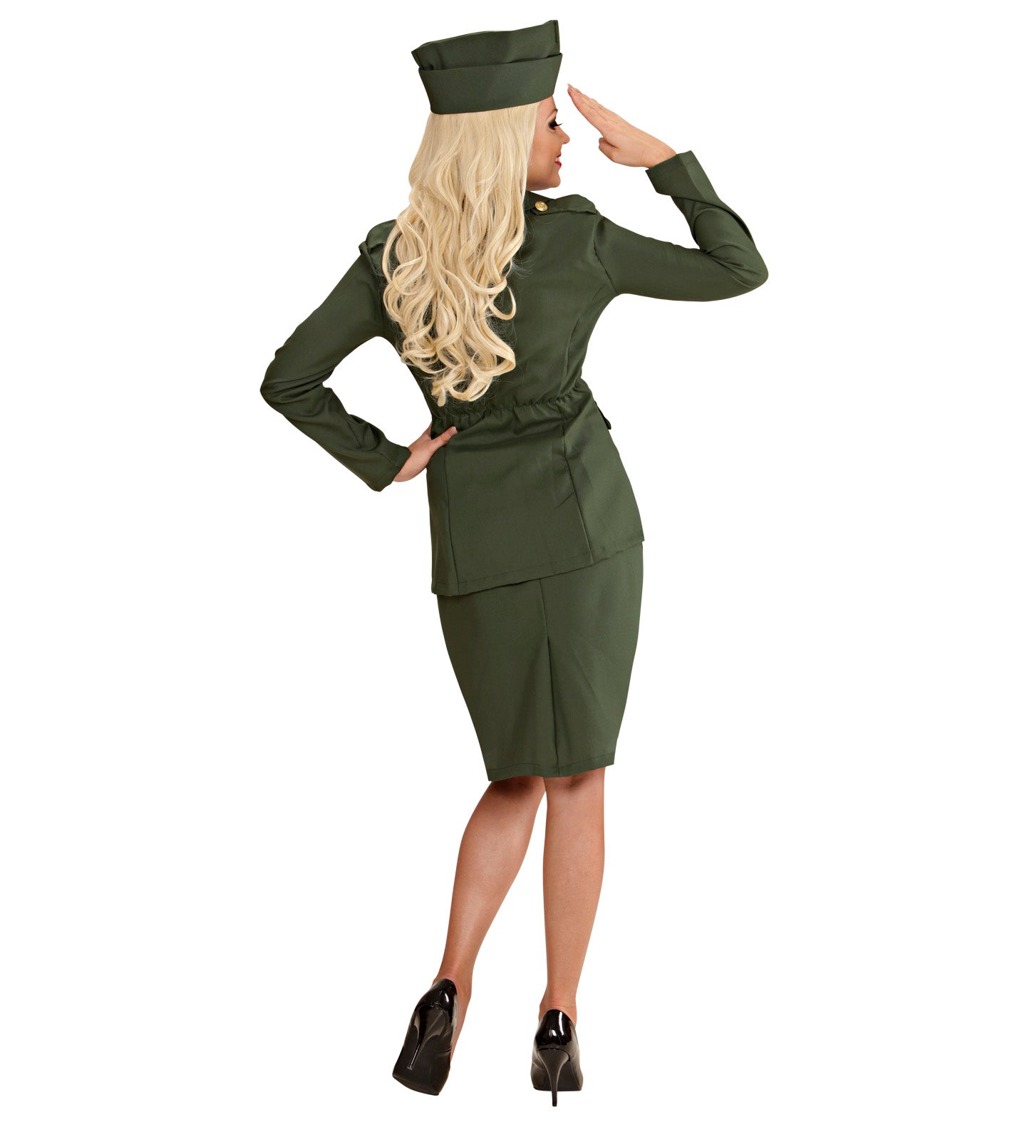 WW2 Soldier Girl army outfit rear