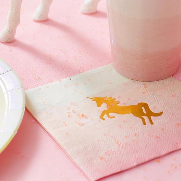 We Heart Unicorn Cocktail Napkins