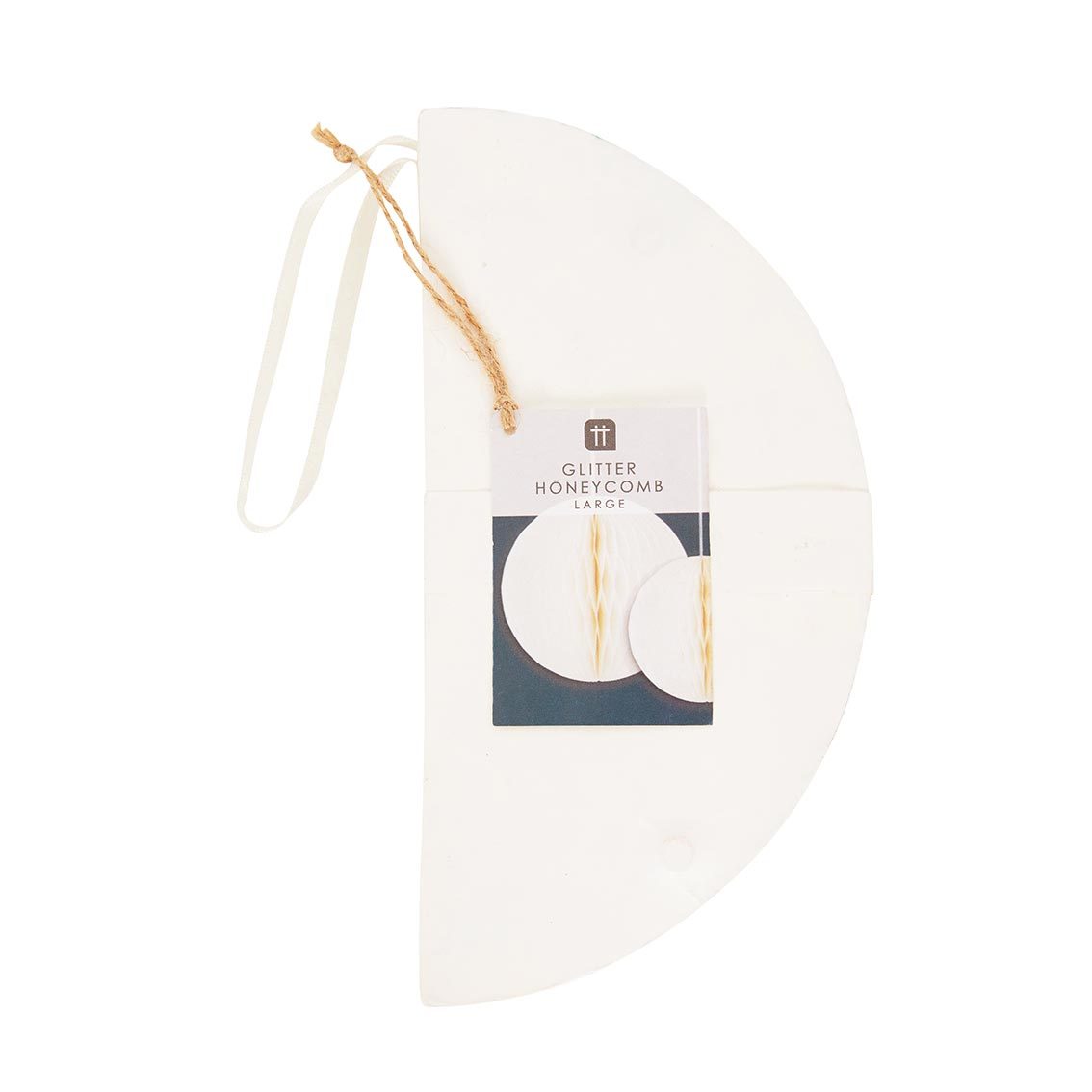 White Glitter Honeycomb Decoration 30cm packaging