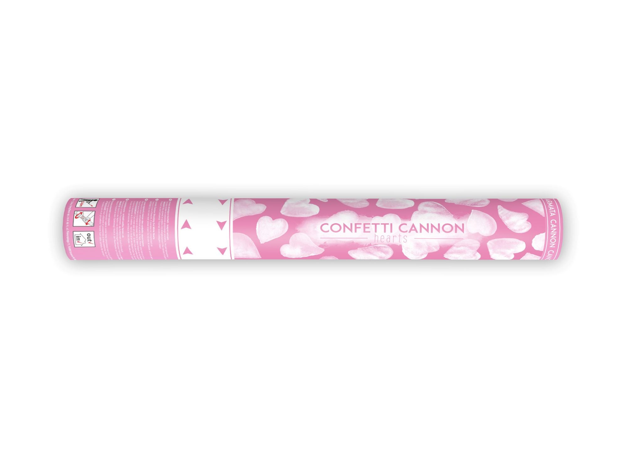 White Hearts Confetti Cannon 40cm