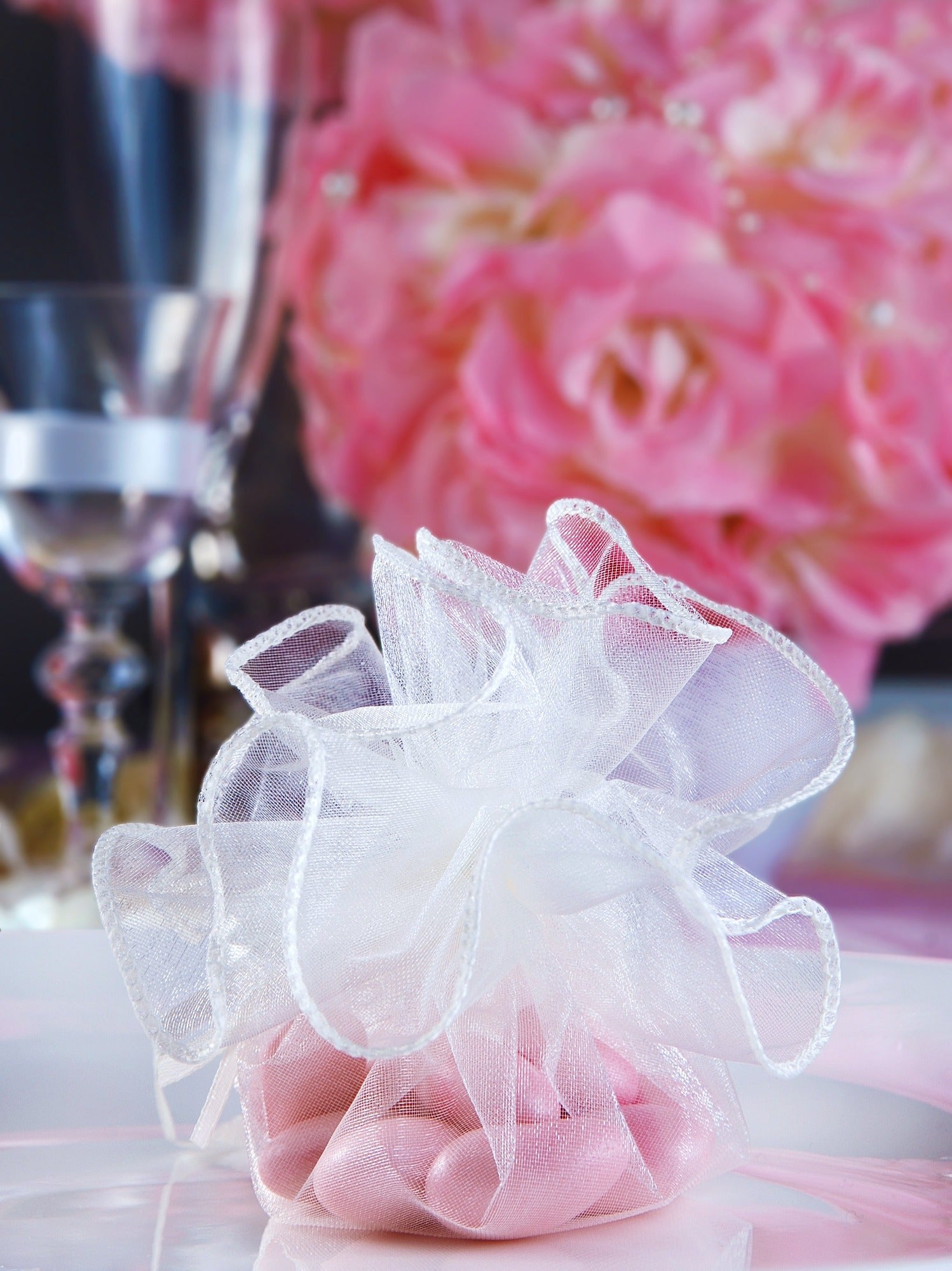 White Organza Bags Large 25cm