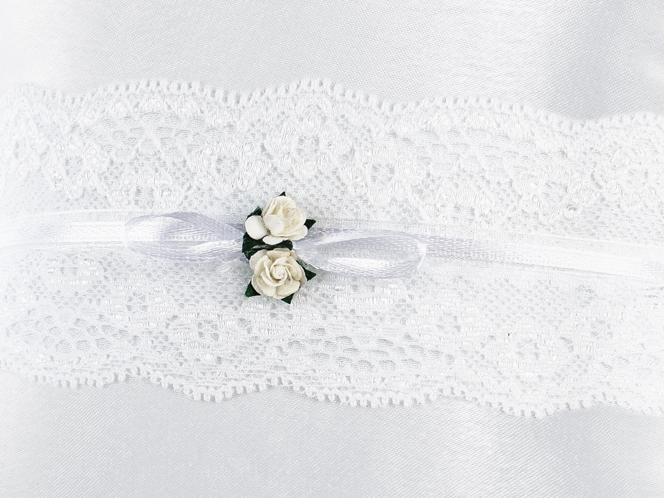 White Roses Ring Bearer Pillow