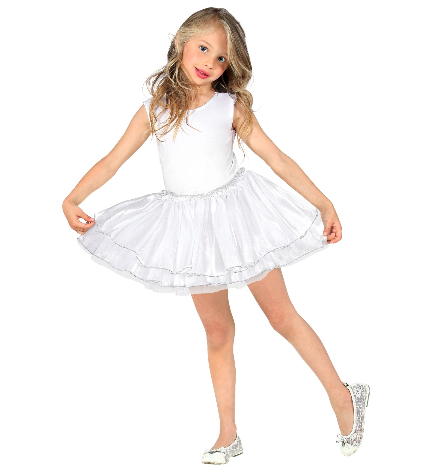 White Satin and Tulle Tutu for children