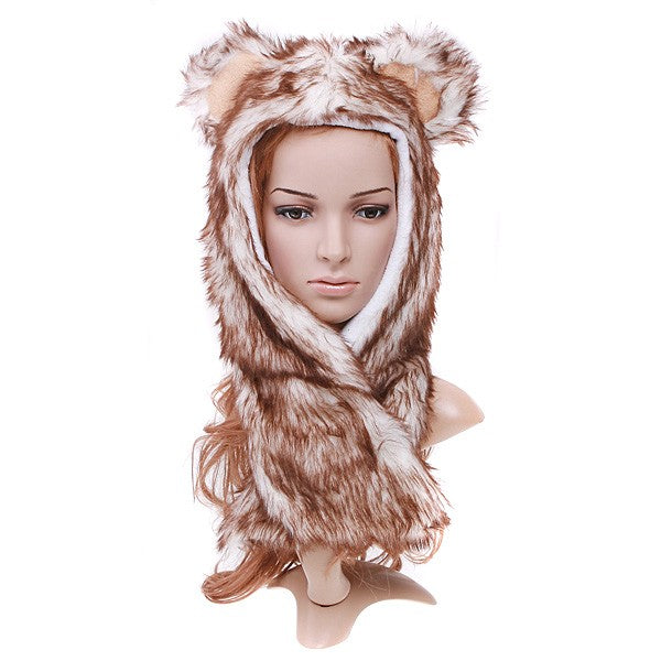 Wolf Plush Soft Warm hat