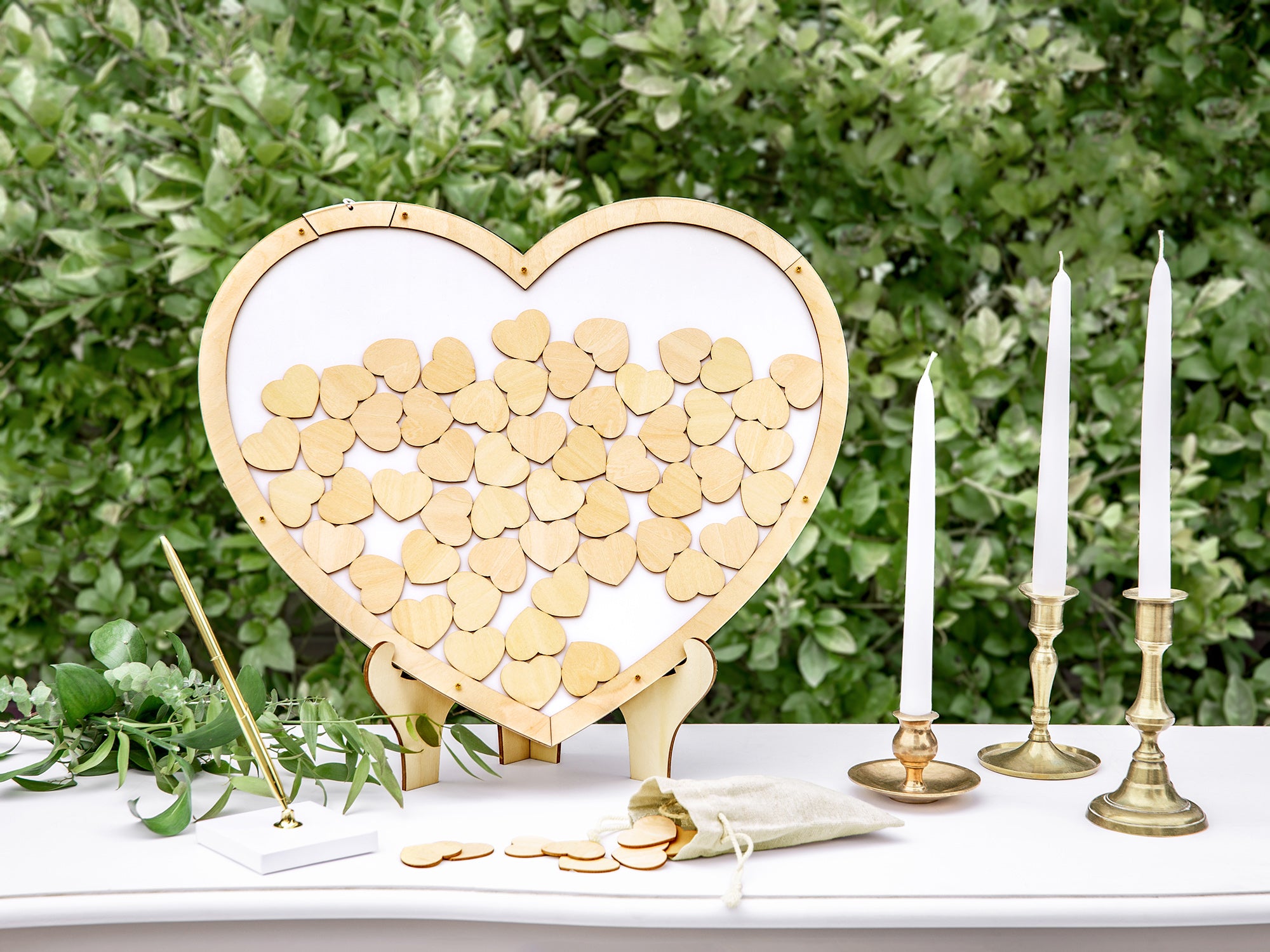 Wooden Heart Wedding Guest Book