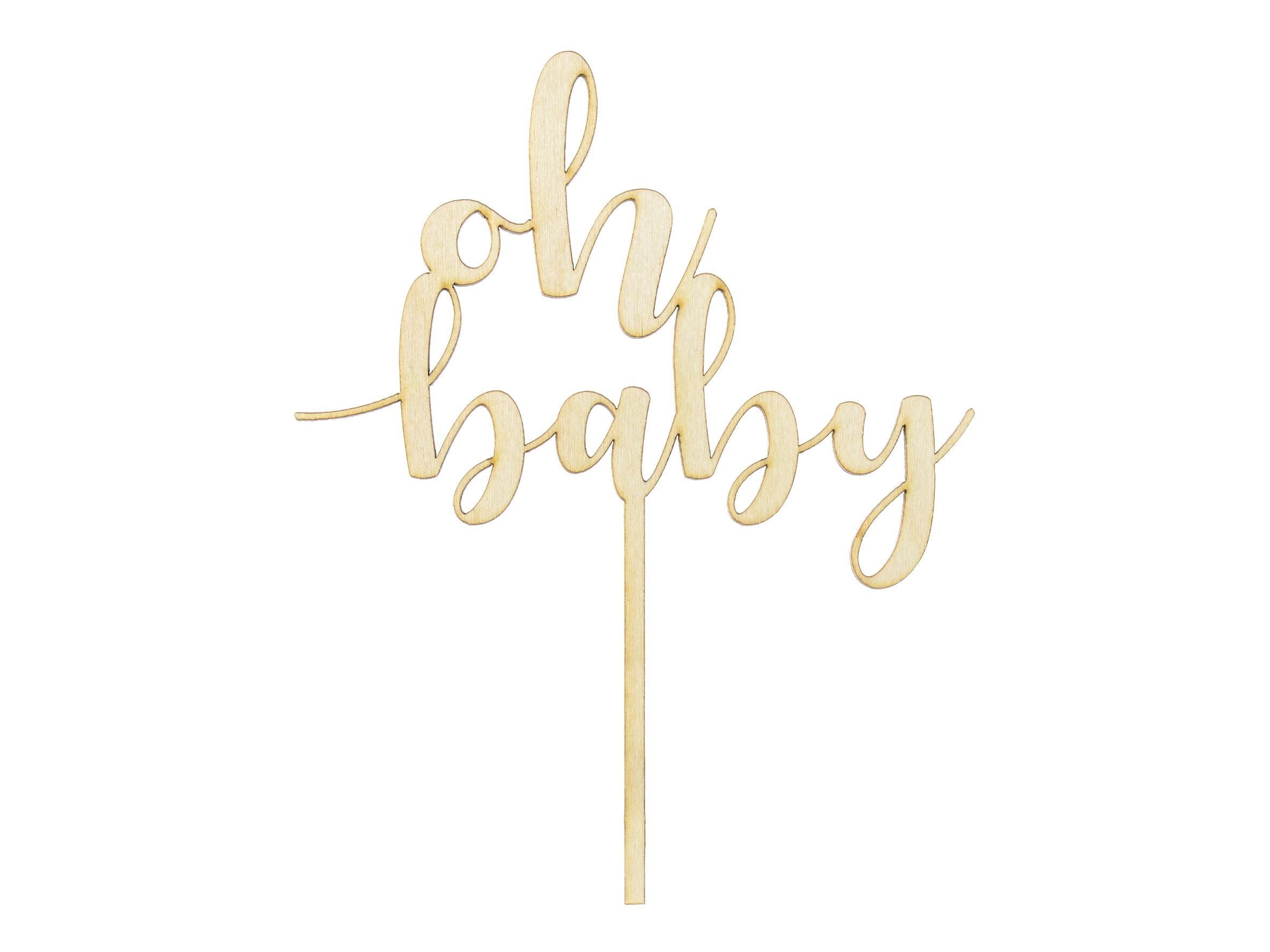 Wooden Oh Baby Cake Topper