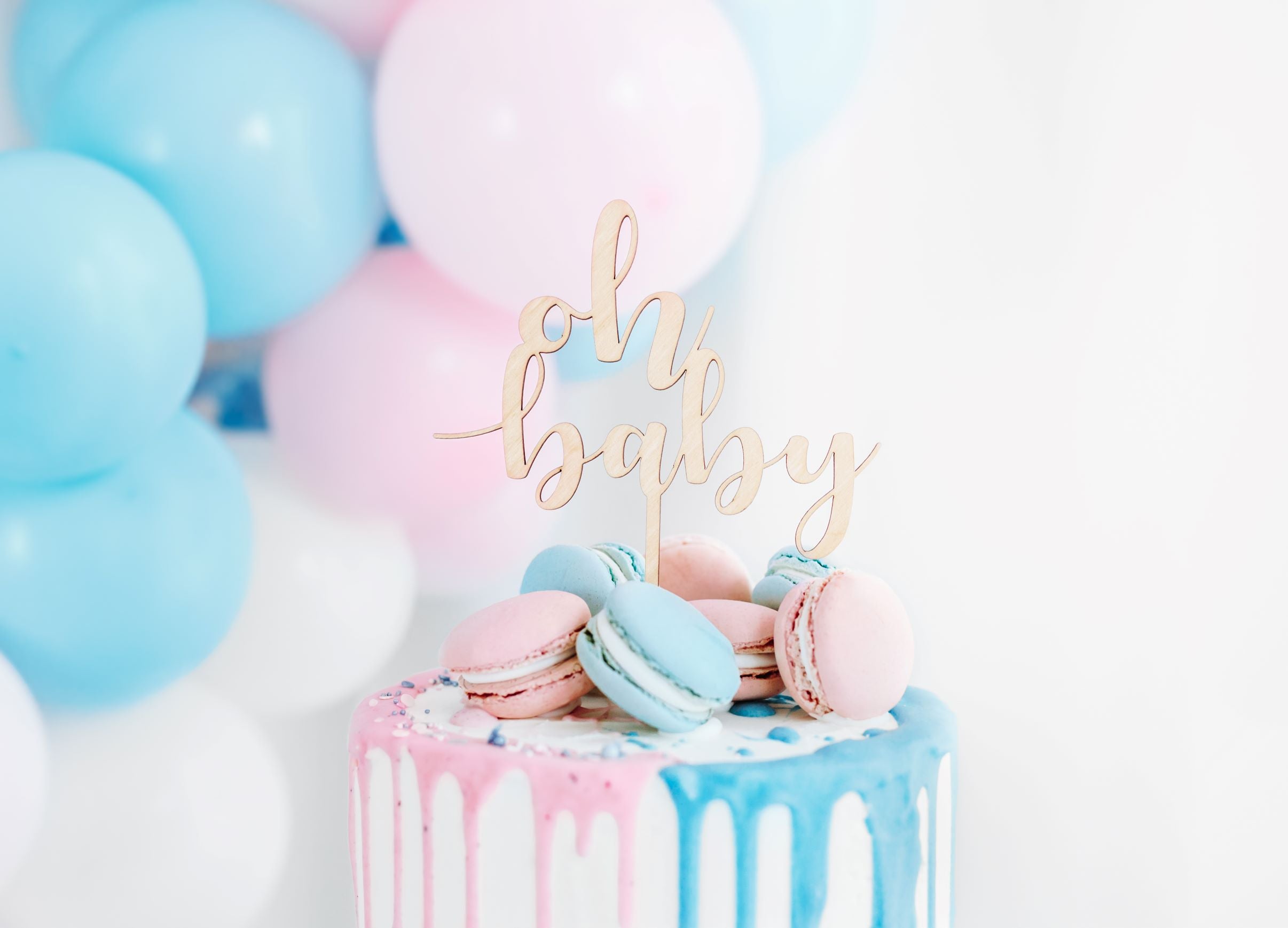 Wooden Baby shower Cake Topper